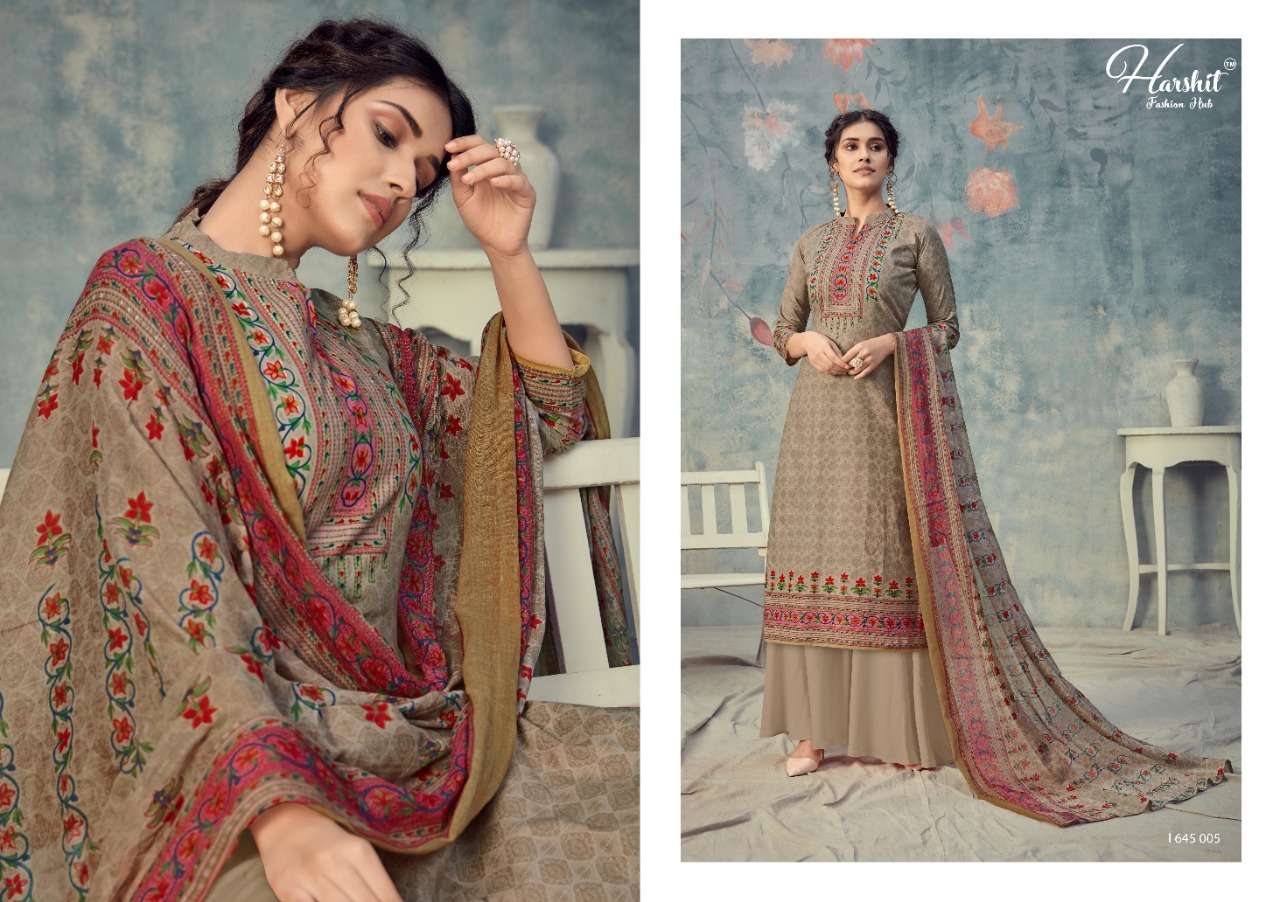 SANJEEDA BY HARSHIT FASHION HUB 645-001 TO 645-010 SERIES BEAUTIFUL SUITS STYLISH FANCY COLORFUL PARTY WEAR & OCCASIONAL WEAR PURE CAMBRIC COTTON DIGITAL PRINTED DRESSES AT WHOLESALE PRICE