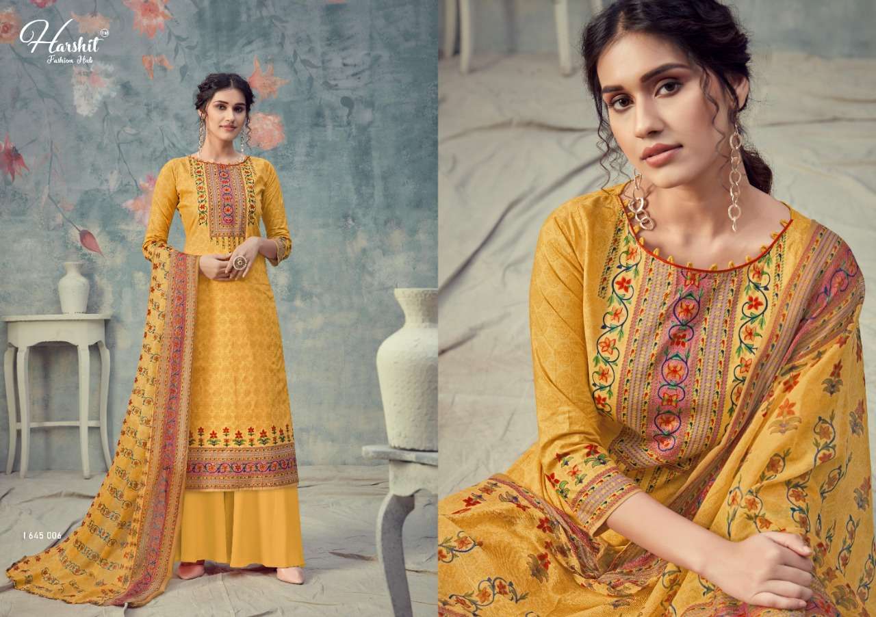 SANJEEDA BY HARSHIT FASHION HUB 645-001 TO 645-010 SERIES BEAUTIFUL SUITS STYLISH FANCY COLORFUL PARTY WEAR & OCCASIONAL WEAR PURE CAMBRIC COTTON DIGITAL PRINTED DRESSES AT WHOLESALE PRICE