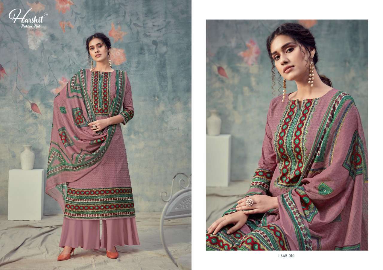 SANJEEDA BY HARSHIT FASHION HUB 645-001 TO 645-010 SERIES BEAUTIFUL SUITS STYLISH FANCY COLORFUL PARTY WEAR & OCCASIONAL WEAR PURE CAMBRIC COTTON DIGITAL PRINTED DRESSES AT WHOLESALE PRICE