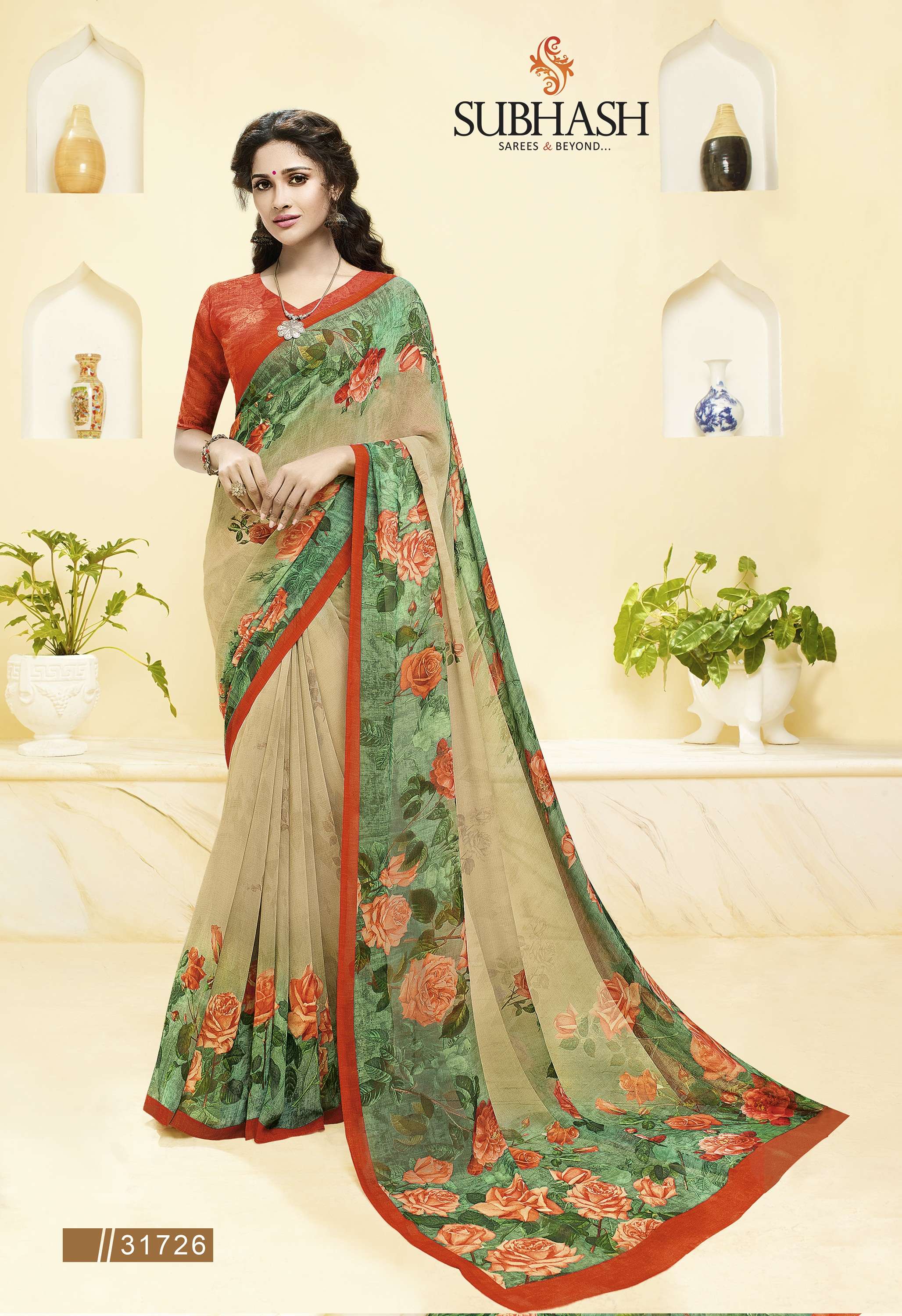 GARDENIA VOL-7 BY SUBHASH SAREES 31721 TO 31734 SERIES INDIAN TRADITIONAL WEAR COLLECTION BEAUTIFUL STYLISH FANCY COLORFUL PARTY WEAR & OCCASIONAL WEAR GEORGETTE PRINTED SAREES AT WHOLESALE PRICE