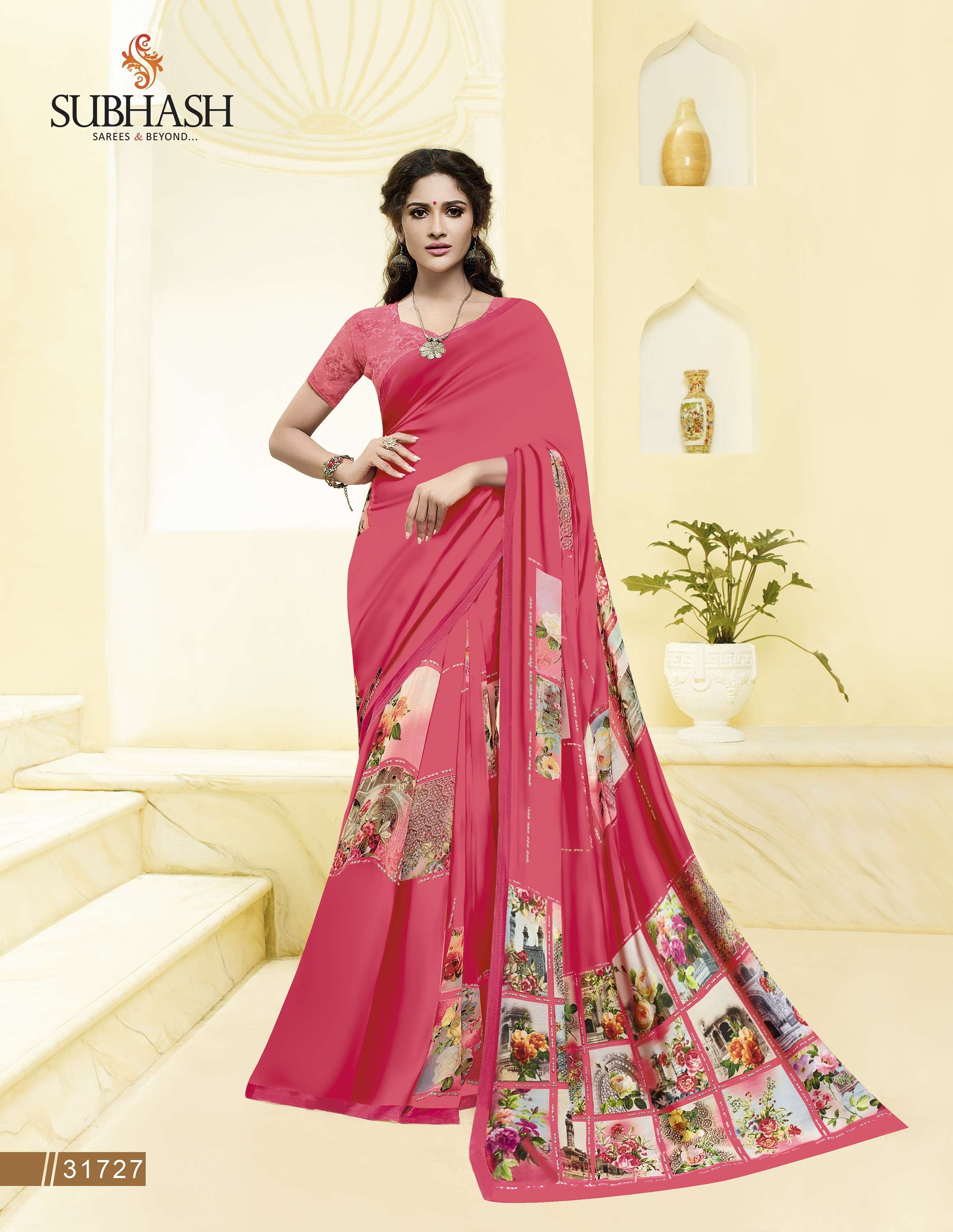 GARDENIA VOL-7 BY SUBHASH SAREES 31721 TO 31734 SERIES INDIAN TRADITIONAL WEAR COLLECTION BEAUTIFUL STYLISH FANCY COLORFUL PARTY WEAR & OCCASIONAL WEAR GEORGETTE PRINTED SAREES AT WHOLESALE PRICE