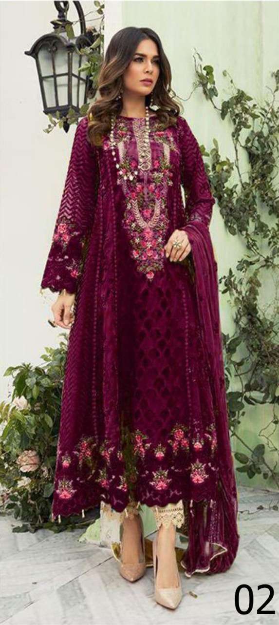 SNEHA BY AB 01 TO 12 SERIES BEAUTIFUL PAKISTANI SUITS COLORFUL STYLISH FANCY CASUAL WEAR & ETHNIC WEAR FAUX GEORGETTE WITH EMBROIDERY DRESSES AT WHOLESALE PRICE