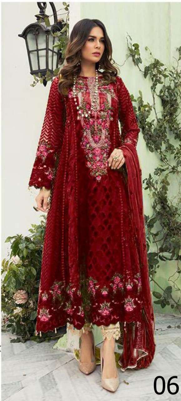 SNEHA BY AB 01 TO 12 SERIES BEAUTIFUL PAKISTANI SUITS COLORFUL STYLISH FANCY CASUAL WEAR & ETHNIC WEAR FAUX GEORGETTE WITH EMBROIDERY DRESSES AT WHOLESALE PRICE