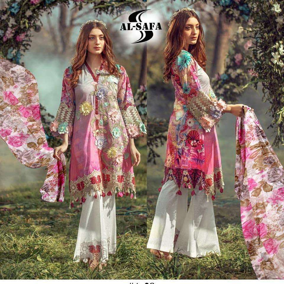 FLORAL FANTSAY BY AL-SAFA 1001 TO 1002 SERIES BEAUTIFUL PAKISTANI SUITS COLORFUL STYLISH FANCY CASUAL WEAR & ETHNIC WEAR LUXURY LAWN COTTON DIGITAL PRINT WITH EMBROIDERY DRESSES AT WHOLESALE PRICE