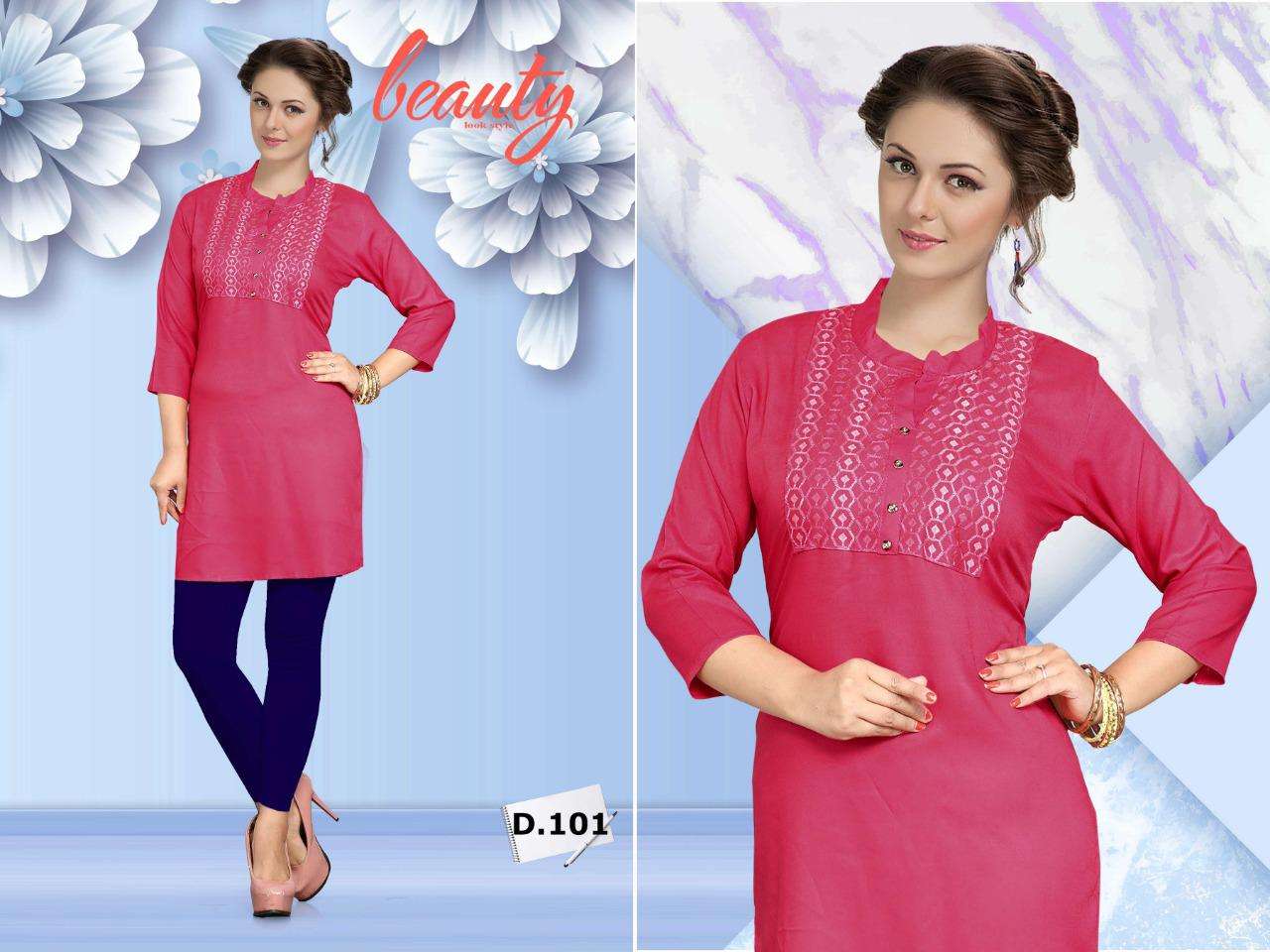 KANIKA BY HONEY 101 TO 110 SERIES BEAUTIFUL STYLISH FANCY COLORFUL CASUAL WEAR & ETHNIC WEAR & READY TO WEAR 140 GM RAYON PRINTED KURTIS AT WHOLESALE PRICE