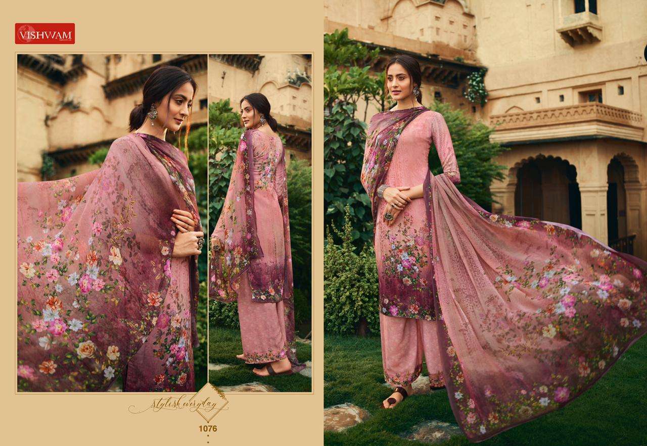 CAFE LATTE VOL-8 BY VISHWAM FABRICS 1075 TO 1078 SERIES BEAUTIFUL SUITS STYLISH FANCY COLORFUL PARTY WEAR & OCCASIONAL WEAR CRAPE DIGITAL PRINTED DRESSES AT WHOLESALE PRICE