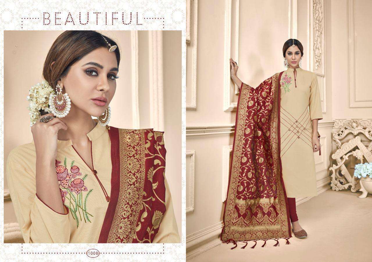 RAAS BY AMRUT VARSHA CREATION 1001 TO 1008 SERIES BEAUTIFUL STYLISH FANCY COLORFUL DESIGNER PARTY WEAR & ETHNIC WEAR HEAVY COTTON SLUB PRINTED DRESSES AT WHOLESALE PRICE
