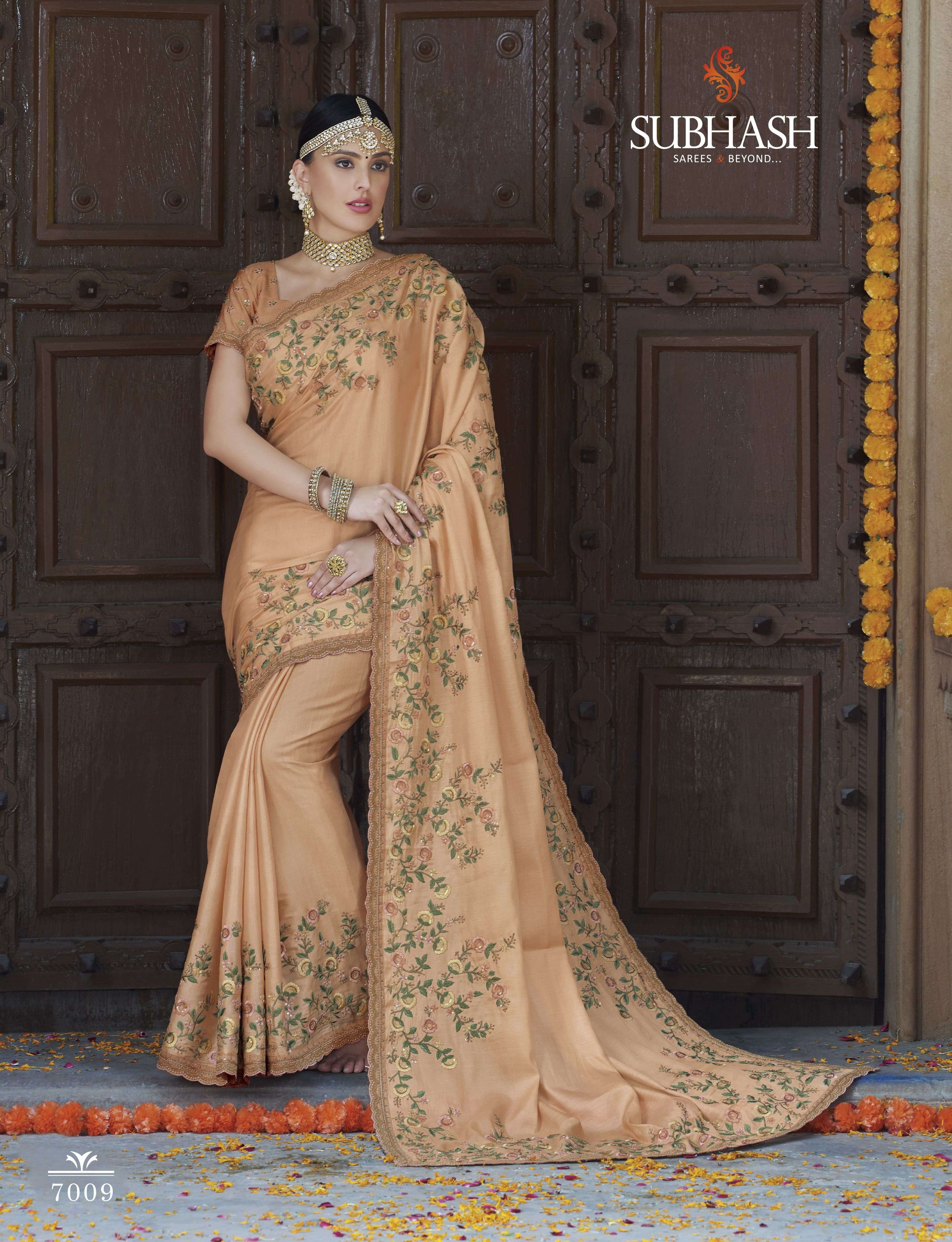 NYASSA VOL-8 BY SUBHASH SAREES 7001 TO 7012 SERIES INDIAN TRADITIONAL WEAR COLLECTION BEAUTIFUL STYLISH FANCY COLORFUL PARTY WEAR & OCCASIONAL WEAR GEORGETTE/CHIFFON/SILK SAREES AT WHOLESALE PRICE