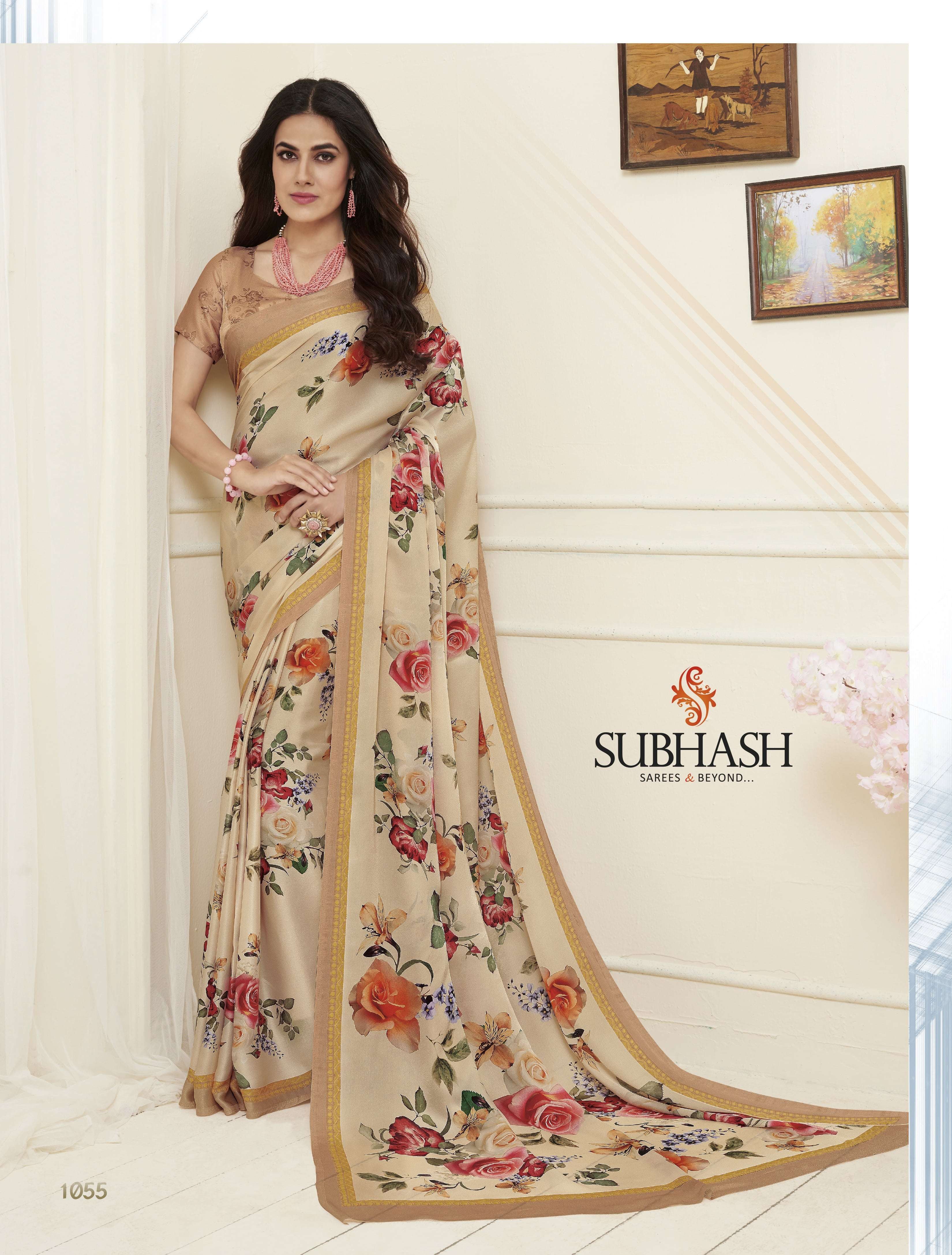 KIARA BY SUBHASH SAREES 1051 TO 1068 SERIES INDIAN TRADITIONAL WEAR COLLECTION BEAUTIFUL STYLISH FANCY COLORFUL PARTY WEAR & OCCASIONAL WEAR CREPE SATIN EMBROIDERED SAREES AT WHOLESALE PRICE