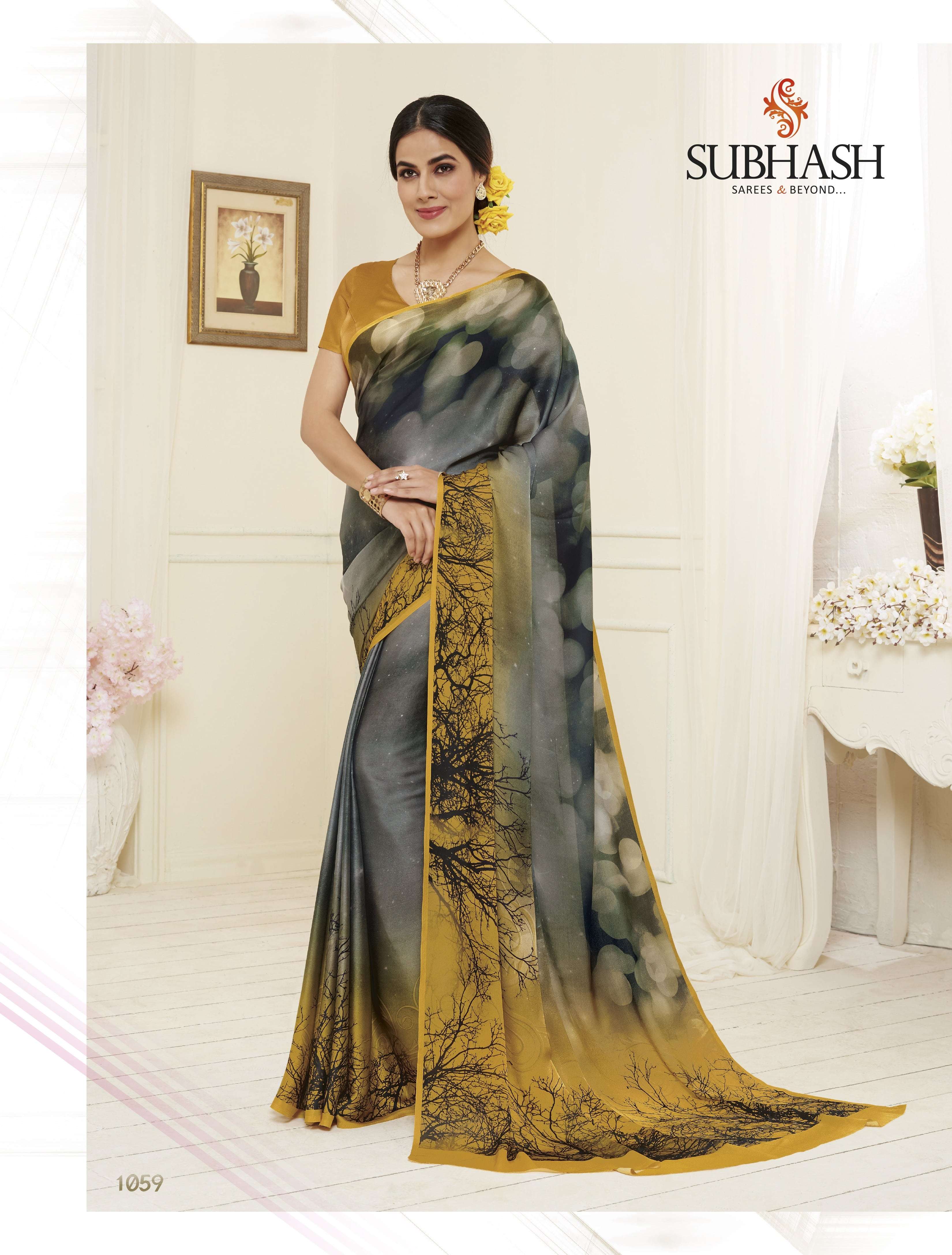 KIARA BY SUBHASH SAREES 1051 TO 1068 SERIES INDIAN TRADITIONAL WEAR COLLECTION BEAUTIFUL STYLISH FANCY COLORFUL PARTY WEAR & OCCASIONAL WEAR CREPE SATIN EMBROIDERED SAREES AT WHOLESALE PRICE