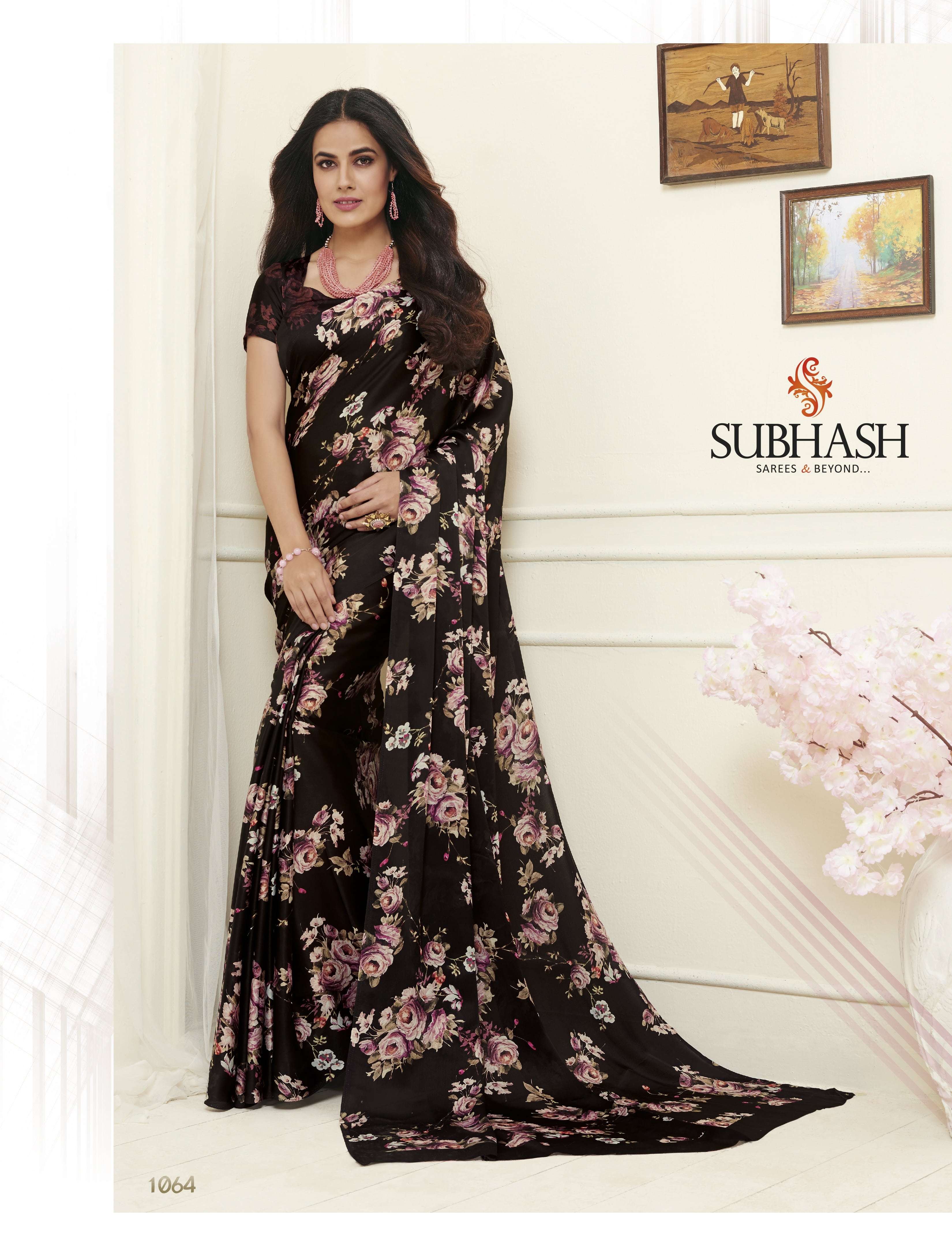 KIARA BY SUBHASH SAREES 1051 TO 1068 SERIES INDIAN TRADITIONAL WEAR COLLECTION BEAUTIFUL STYLISH FANCY COLORFUL PARTY WEAR & OCCASIONAL WEAR CREPE SATIN EMBROIDERED SAREES AT WHOLESALE PRICE