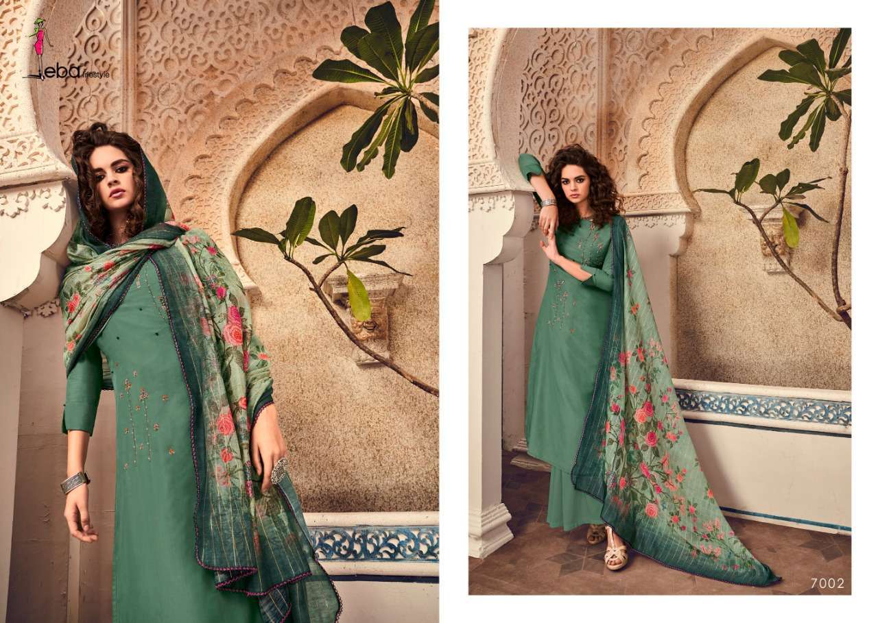 ELITE BY EBA LIFE STYLE 7001 TO 7008 SERIES BEAUTIFUL STYLISH FANCY COLORFUL DESIGNER PARTY WEAR & ETHNIC WEAR PURE MUSLIN WITH EMBROIDERY DRESSES AT WHOLESALE PRICE