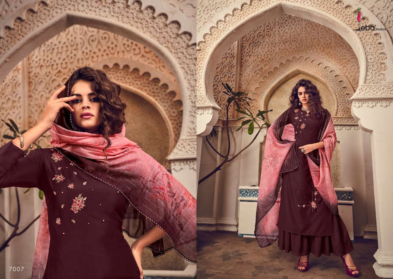 ELITE BY EBA LIFE STYLE 7001 TO 7008 SERIES BEAUTIFUL STYLISH FANCY COLORFUL DESIGNER PARTY WEAR & ETHNIC WEAR PURE MUSLIN WITH EMBROIDERY DRESSES AT WHOLESALE PRICE