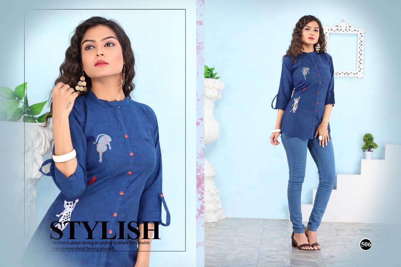 FAANTASSY BY HONEY 501 TO 506 SERIES BEAUTIFUL STYLISH FANCY COLORFUL CASUAL WEAR & ETHNIC WEAR HEAVY RAYON TOPS AT WHOLESALE PRICE