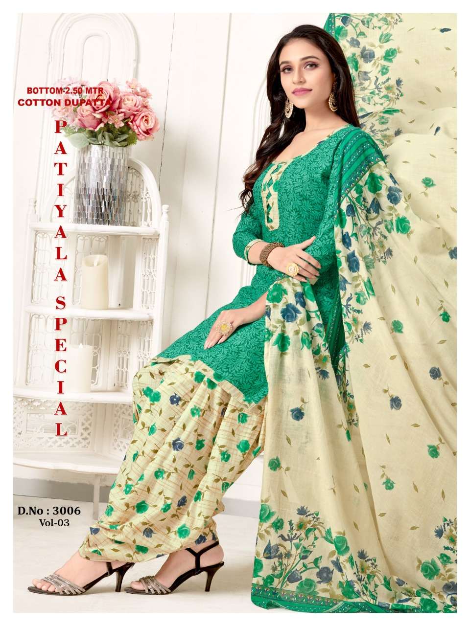 PATIYALA SPECIAL VOL-2 BY VANDANA 3001 TO 3012 SERIES BEAUTIFUL PATIYALA SUITS STYLISH FANCY COLORFUL PARTY WEAR & OCCASIONAL WEAR COTTON PRINTED DRESSES AT WHOLESALE PRICE
