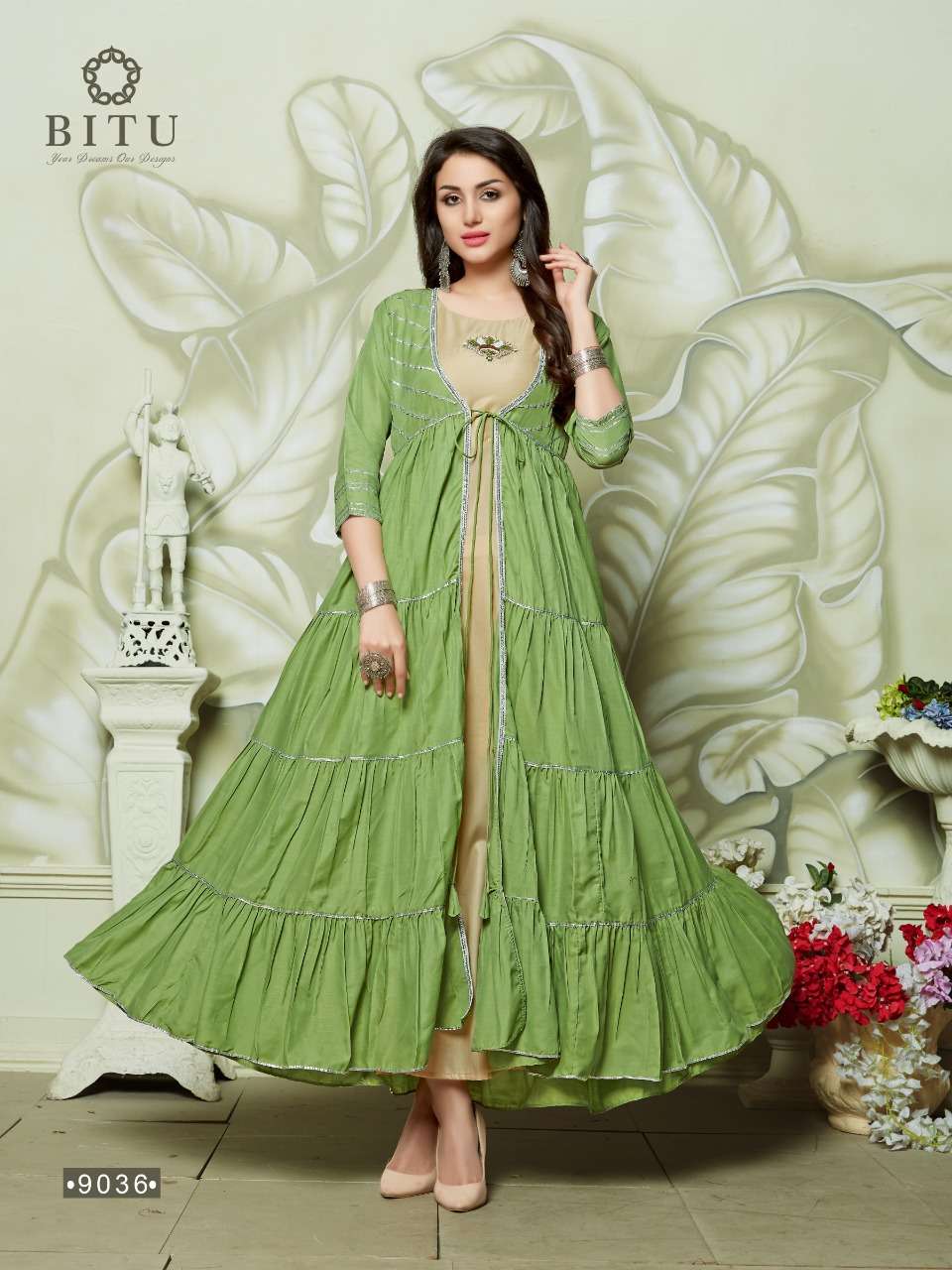 Autograph By Bitu 9032 To 9040 Series Beautiful Stylish Fancy Colorful Casual Wear & Ethnic Wear & Ready To Wear Muslin With China Cotton Kurtis At Wholesale Price