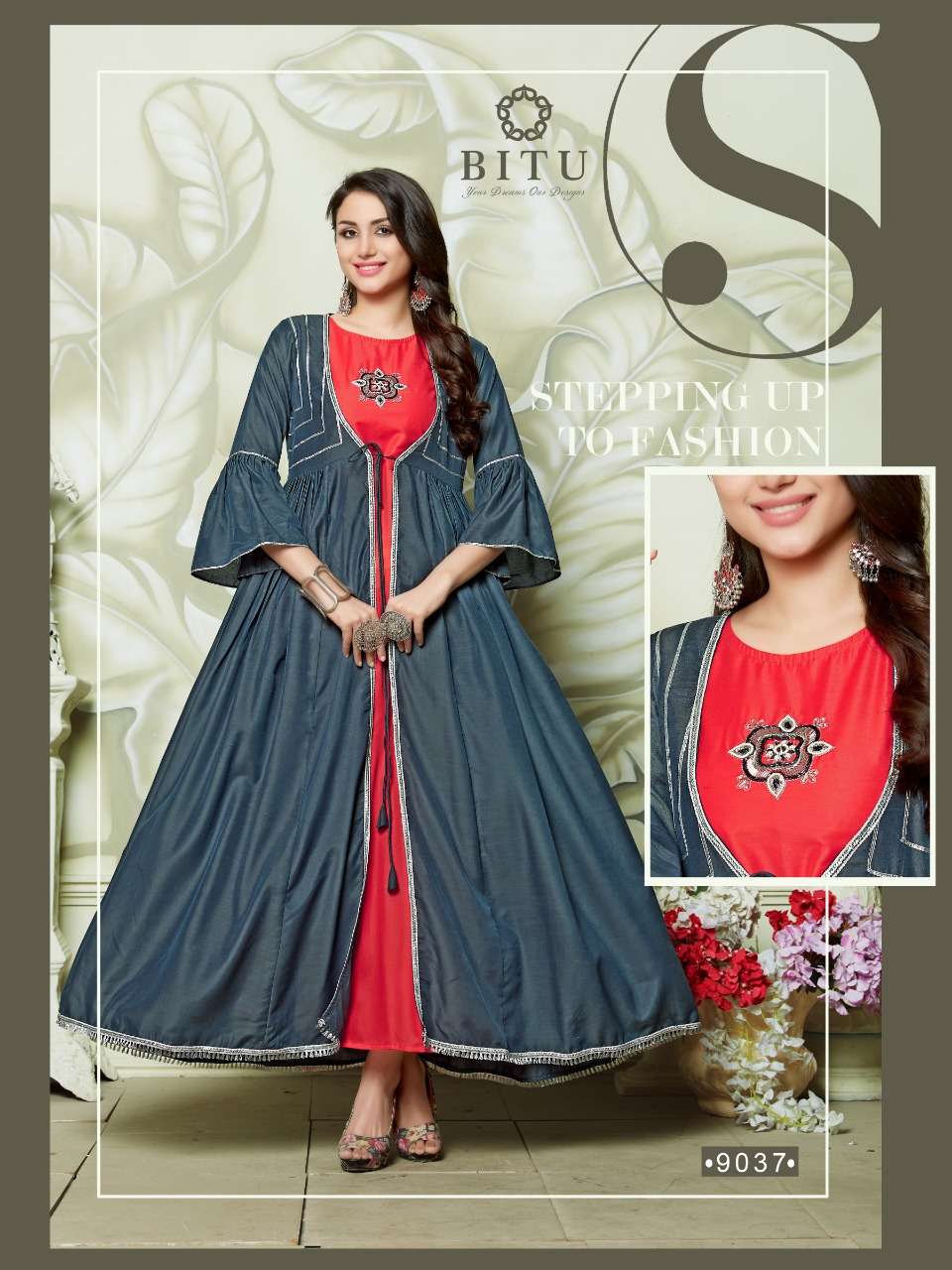 Autograph By Bitu 9032 To 9040 Series Beautiful Stylish Fancy Colorful Casual Wear & Ethnic Wear & Ready To Wear Muslin With China Cotton Kurtis At Wholesale Price
