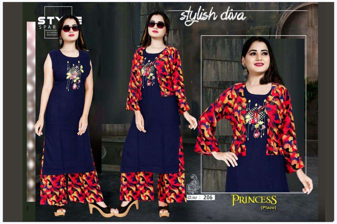 PRINCESS VOL-2 BY AAGYA 201 TO 208 SERIES BEAUTIFUL STYLISH COLORFUL FANCY PARTY WEAR & ETHNIC WEAR & READY TO WEAR RAYON SLUB KURTIS AT WHOLESALE PRICE