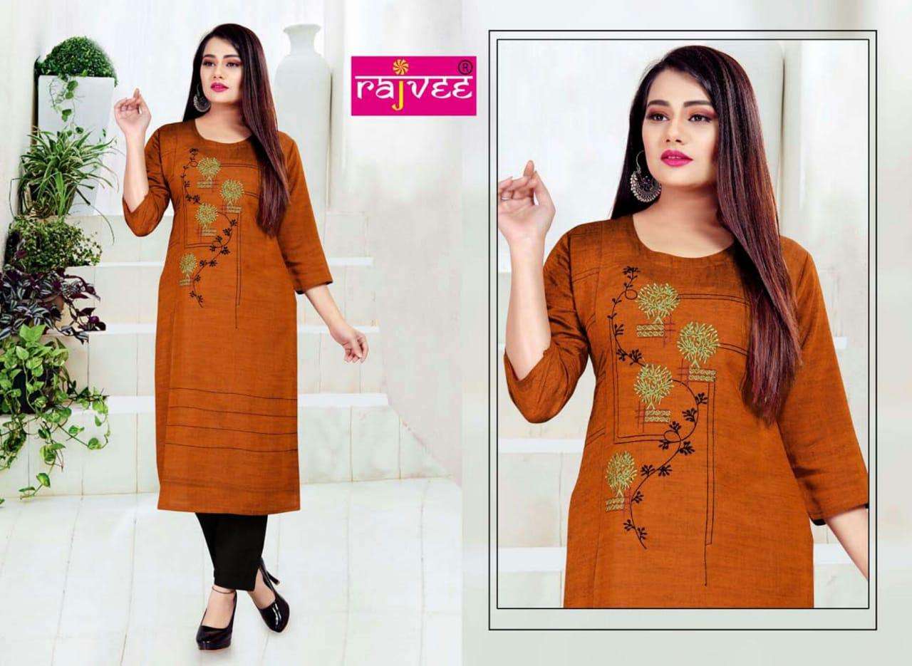 RUBY BY RAJVEE 01 TO 04 SERIES BEAUTIFUL STYLISH COLORFUL FANCY PARTY WEAR & ETHNIC WEAR & READY TO WEAR SILK REAYON KURTIS AT WHOLESALE PRICE