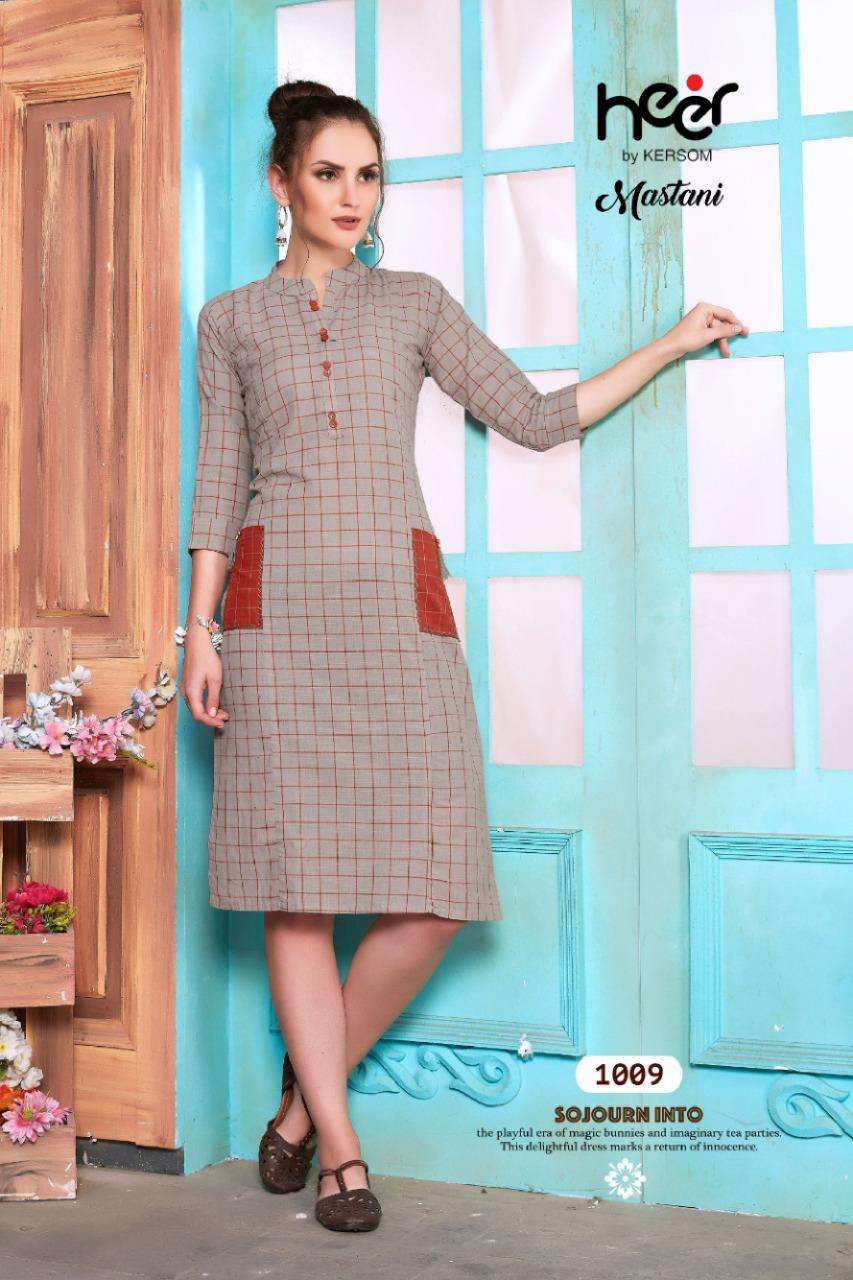 MASTANI BY HEER 1001 TO 112 SERIES BEAUTIFUL STYLISH COLORFUL FANCY PARTY WEAR & ETHNIC WEAR & READY TO WEAR HEAVY SOUTH COTTON KURTIS AT WHOLESALE PRICE