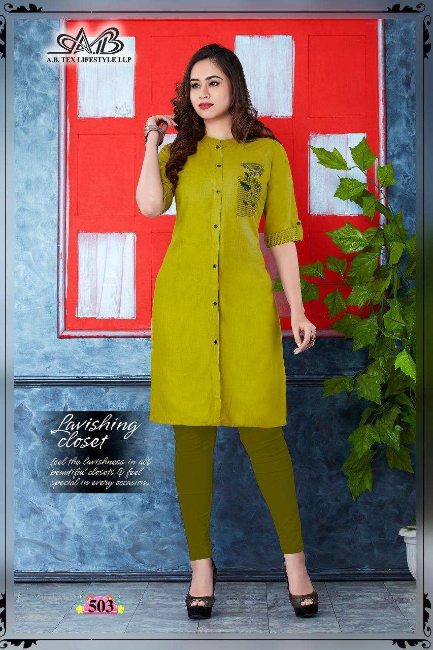 ANMOL BY A.B FASHION 501 TO 510 SERIES BEAUTIFUL STYLISH COLORFUL FANCY PARTY WEAR & ETHNIC WEAR & READY TO WEAR HEAVY MILANCH RAYON KURTIS AT WHOLESALE PRICE