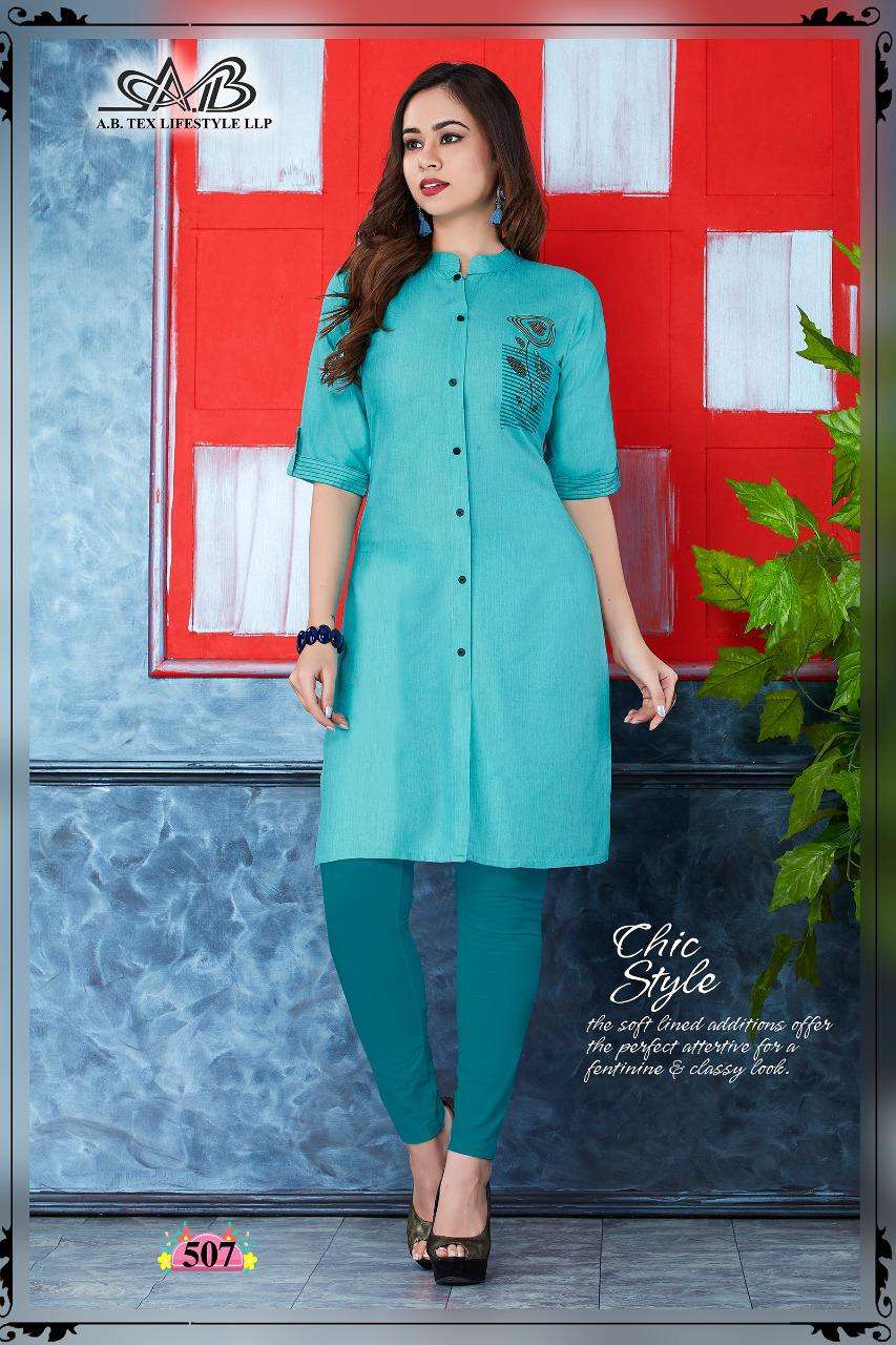 ANMOL BY A.B FASHION 501 TO 510 SERIES BEAUTIFUL STYLISH COLORFUL FANCY PARTY WEAR & ETHNIC WEAR & READY TO WEAR HEAVY MILANCH RAYON KURTIS AT WHOLESALE PRICE