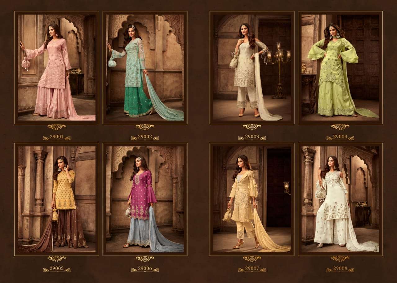 Moments By Zoya 29001 To 29008 Series Beautiful Stylish Designer Printed And Embroidered Party Wear Occasional Wear Georgette Embroidered Dresses At Wholesale Price