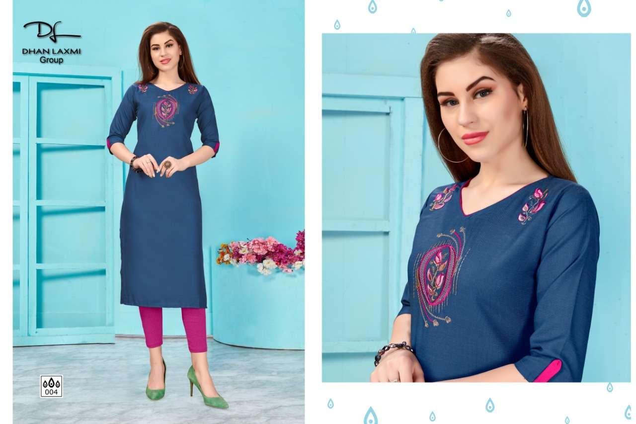 PALAK BY DHANLAXMI GROUP 001 TO 010 SERIES BEAUTIFUL STYLISH FANCY COLORFUL CASUAL WEAR & ETHNIC WEAR & READY TO WEAR COTTON SLUB KURTIS AT WHOLESALE PRICE