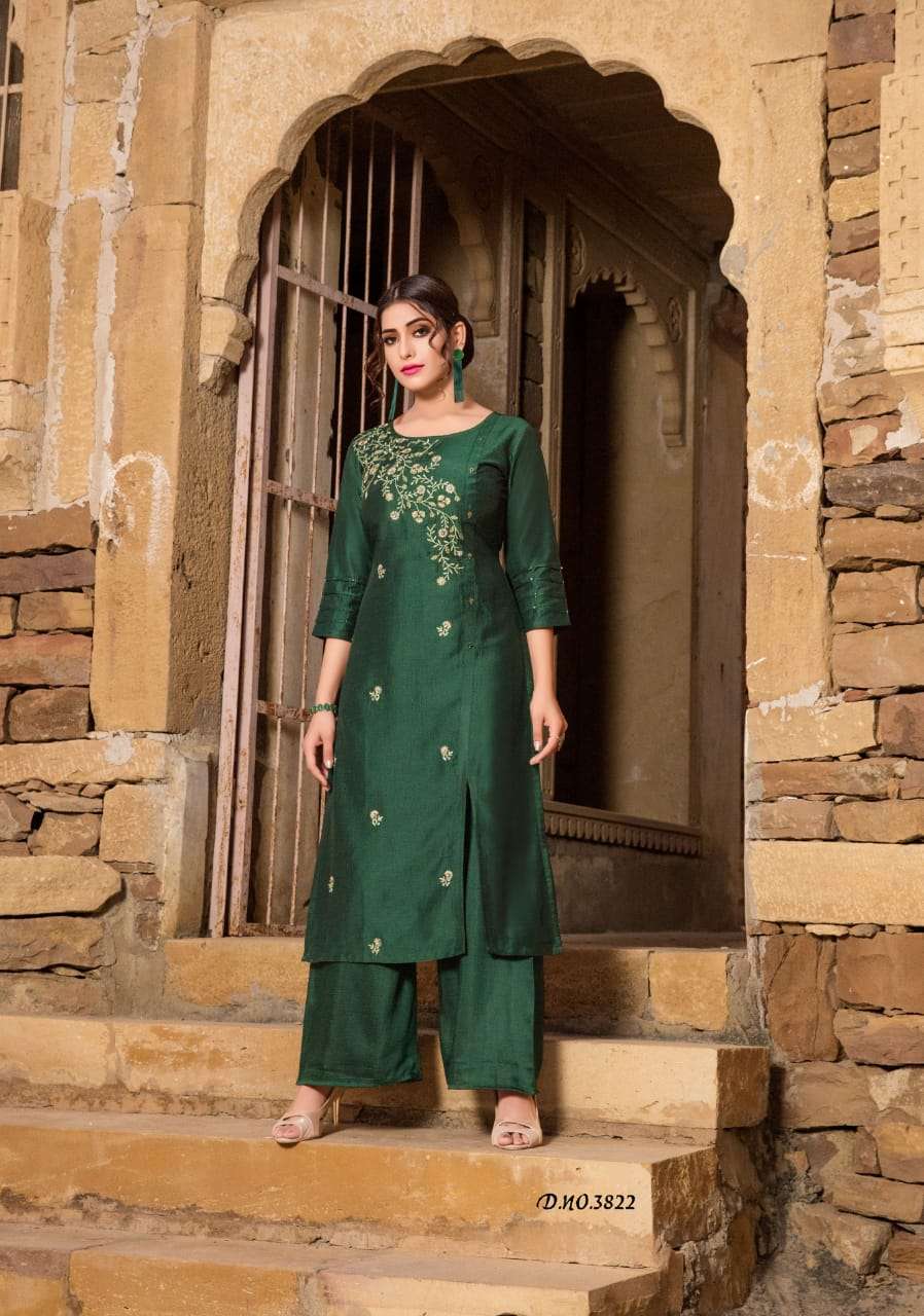 RESHAMI BY YAMI FASHION 3821 TO 3826 SERIES BEAUTIFUL STYLISH FANCY COLORFUL CASUAL WEAR & ETHNIC WEAR & READY TO WEAR VISCOSE EMBROIDERY KURTIS AT WHOLESALE PRICE