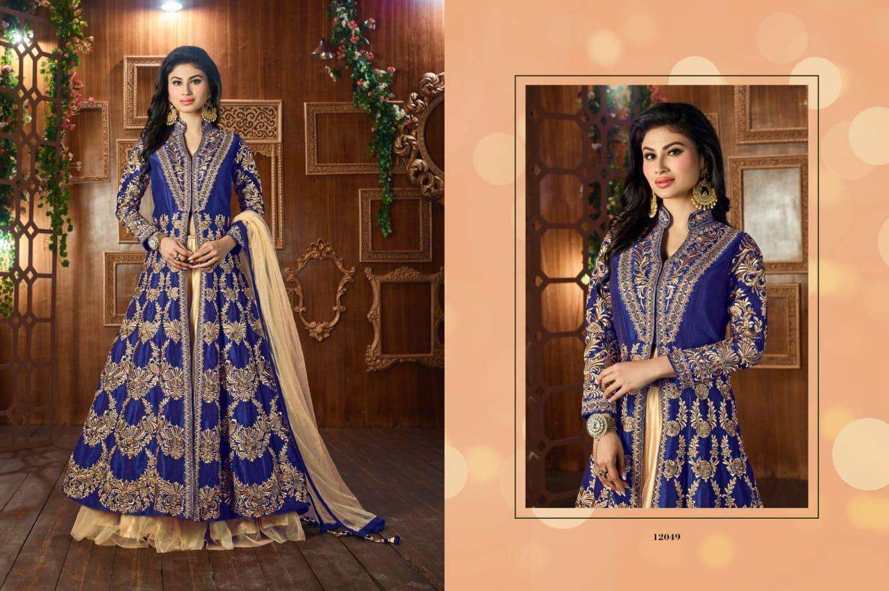 SASHI HIT DESIGN 12049 BY ARIHNAT DESIGNER ANARKALI SUITS COLLECTION BEAUTIFUL STYLISH FANCY COLORFUL PARTY WEAR & OCCASIONAL WEAR TAPETA SILK DRESSES AT WHOLESALE PRICE