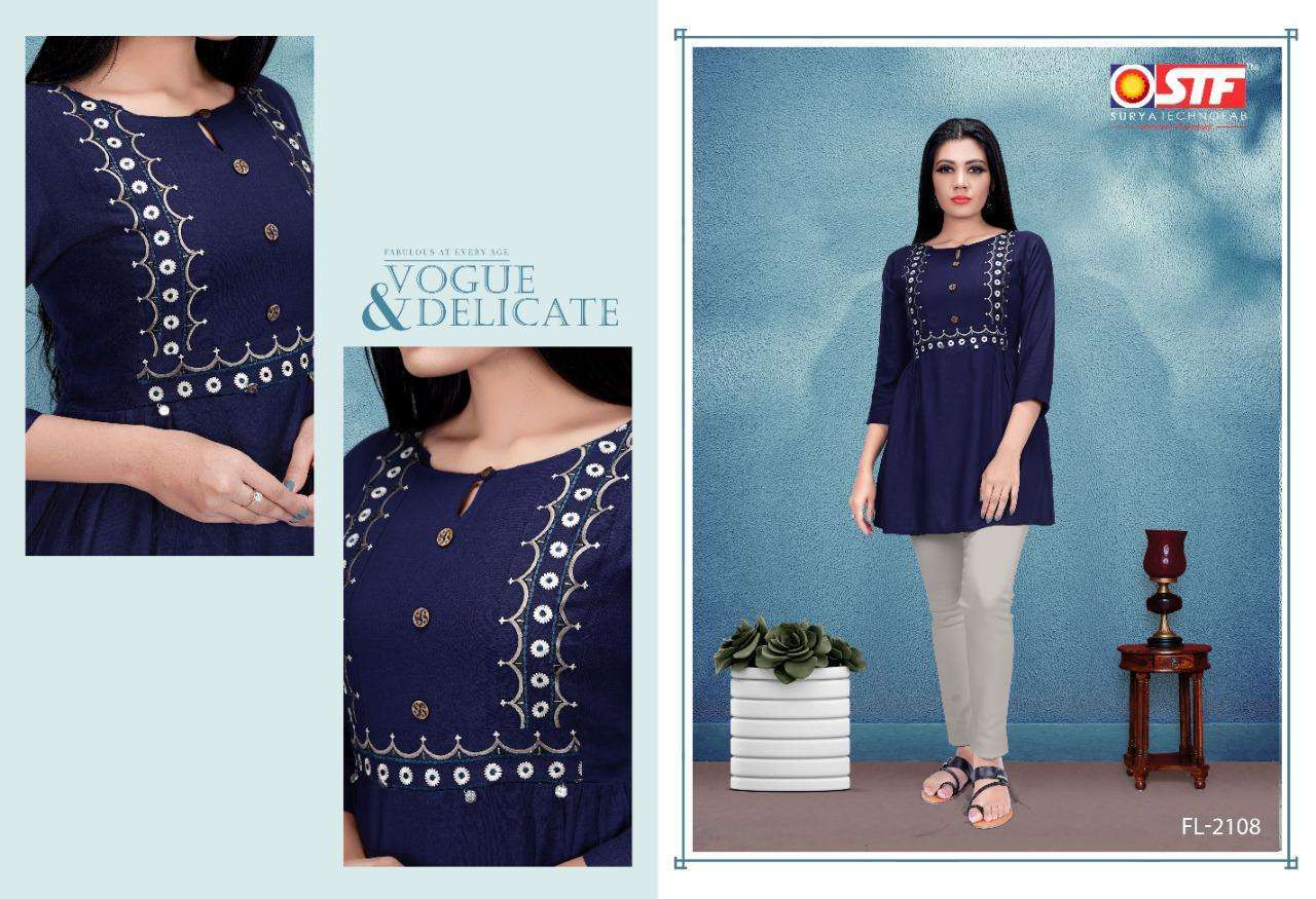 FLORENCE VOL-21 BY SURYA TECHNO FAB 2101 TO 2109 SERIES BEAUTIFUL STYLISH FANCY COLORFUL CASUAL WEAR & ETHNIC WEAR RAYON SLUB TOPS AT WHOLESALE PRICE