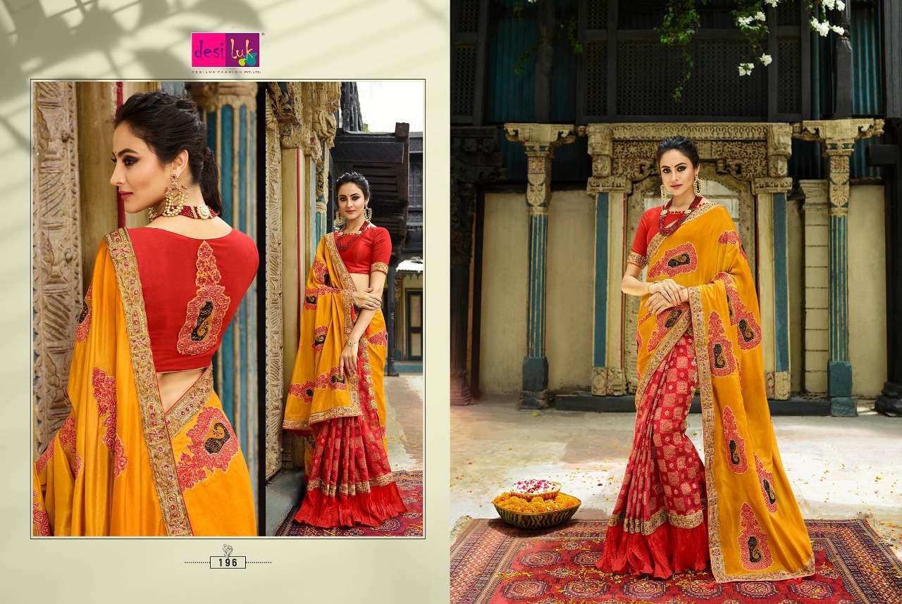 PREM RIVAZ VOL-5 BY DESI LUK 189 TO 208 SERIES INDIAN TRADITIONAL WEAR COLLECTION BEAUTIFUL STYLISH FANCY COLORFUL PARTY WEAR & OCCASIONAL WEAR FANCY SAREES AT WHOLESALE PRICE
