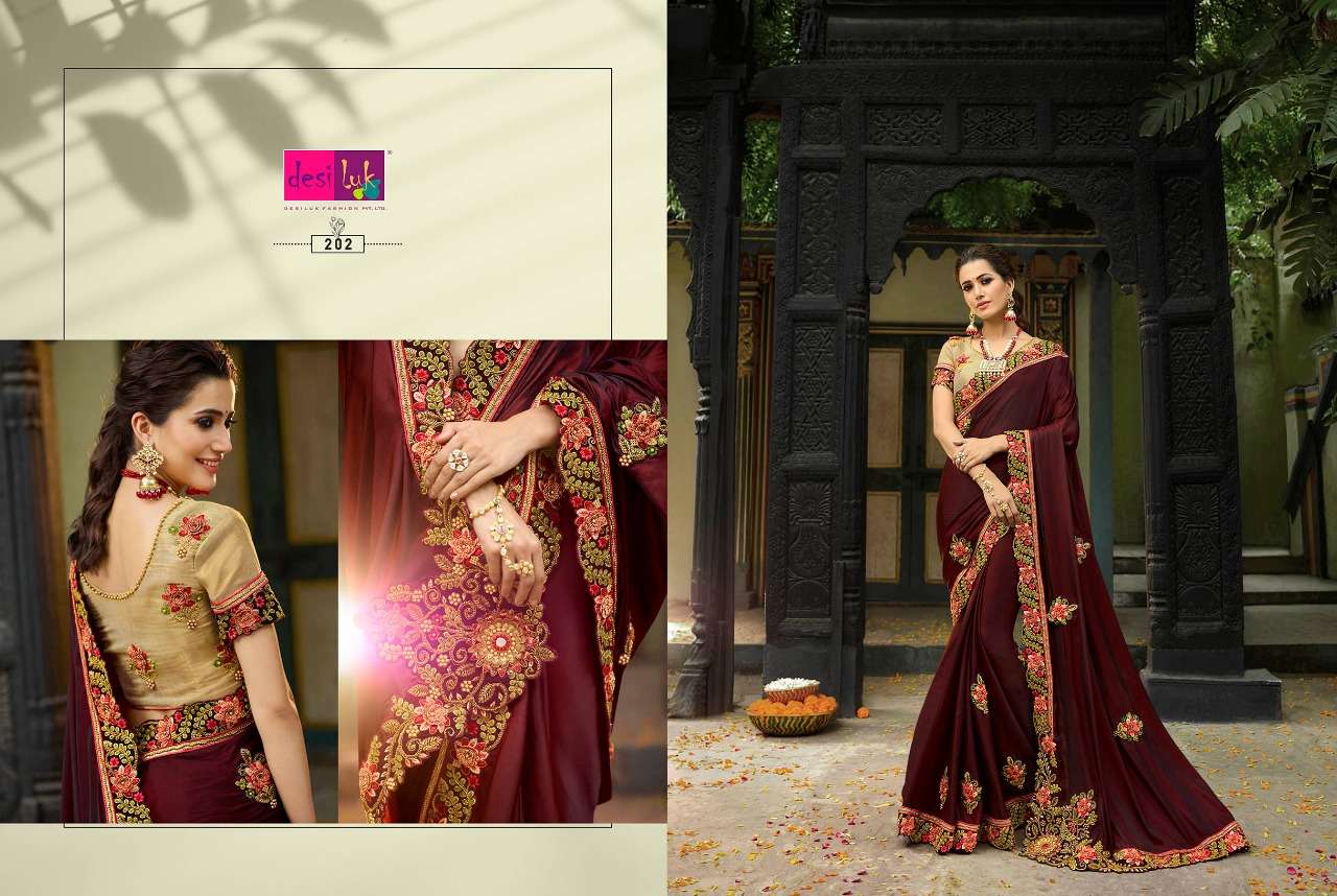 PREM RIVAZ VOL-5 BY DESI LUK 189 TO 208 SERIES INDIAN TRADITIONAL WEAR COLLECTION BEAUTIFUL STYLISH FANCY COLORFUL PARTY WEAR & OCCASIONAL WEAR FANCY SAREES AT WHOLESALE PRICE