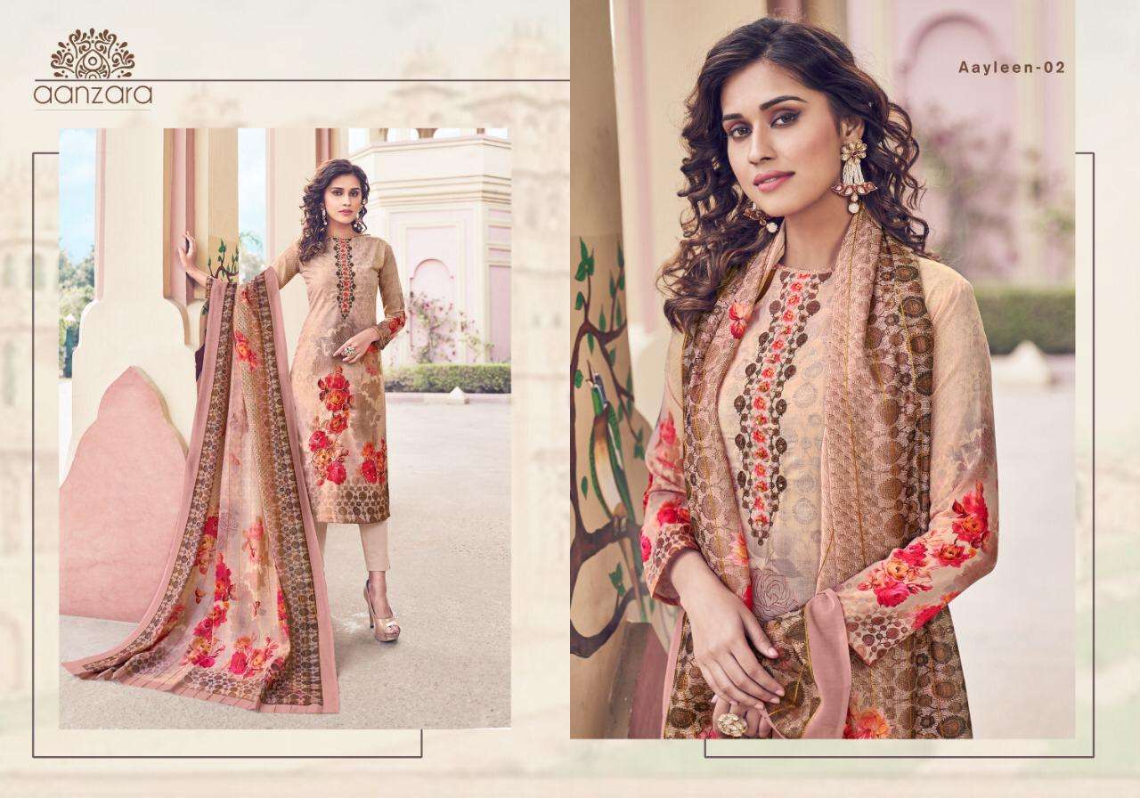 AAYLEEN BY AANZARA 01 TO 06 SERIES BEAUTIFUL STYLISH DESIGNER PRINTED AND EMBROIDERED PARTY WEAR OCCASIONAL WEAR HEAVY KATHLI EMBROIDERY DRESSES AT WHOLESALE PRICE