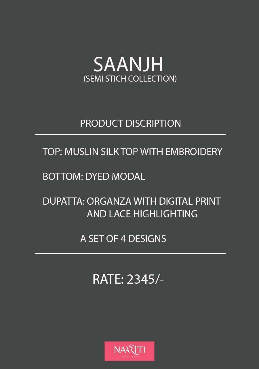 SANJH BY NAARITI 1143 TO 1146 SERIES BEAUTIFUL SUITS STYLISH FANCY COLORFUL PARTY WEAR & OCCASIONAL WEAR MUSLIN SILK TOP WITH EMBROIDERY DRESSES AT WHOLESALE PRICE