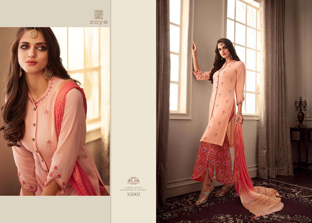 ELEGANCE BY ZOYA 35001 TO 35006 SERIES INDIAN TRADITIONAL WEAR COLLECTION BEAUTIFUL STYLISH FANCY COLORFUL PARTY WEAR & OCCASIONAL WEAR UPADA WITH EMBROIDERY DRESSES AT WHOLESALE PRICE