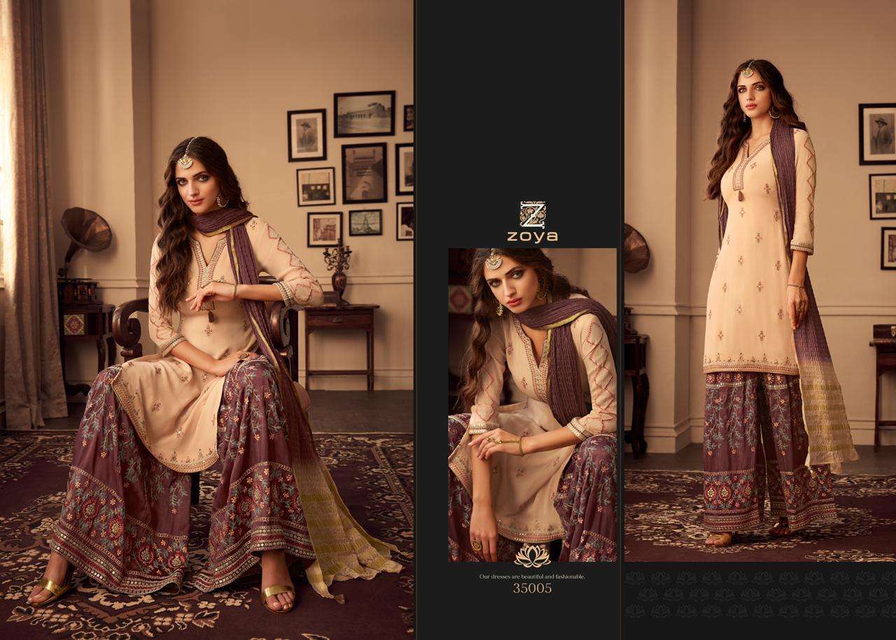 ELEGANCE BY ZOYA 35001 TO 35006 SERIES INDIAN TRADITIONAL WEAR COLLECTION BEAUTIFUL STYLISH FANCY COLORFUL PARTY WEAR & OCCASIONAL WEAR UPADA WITH EMBROIDERY DRESSES AT WHOLESALE PRICE