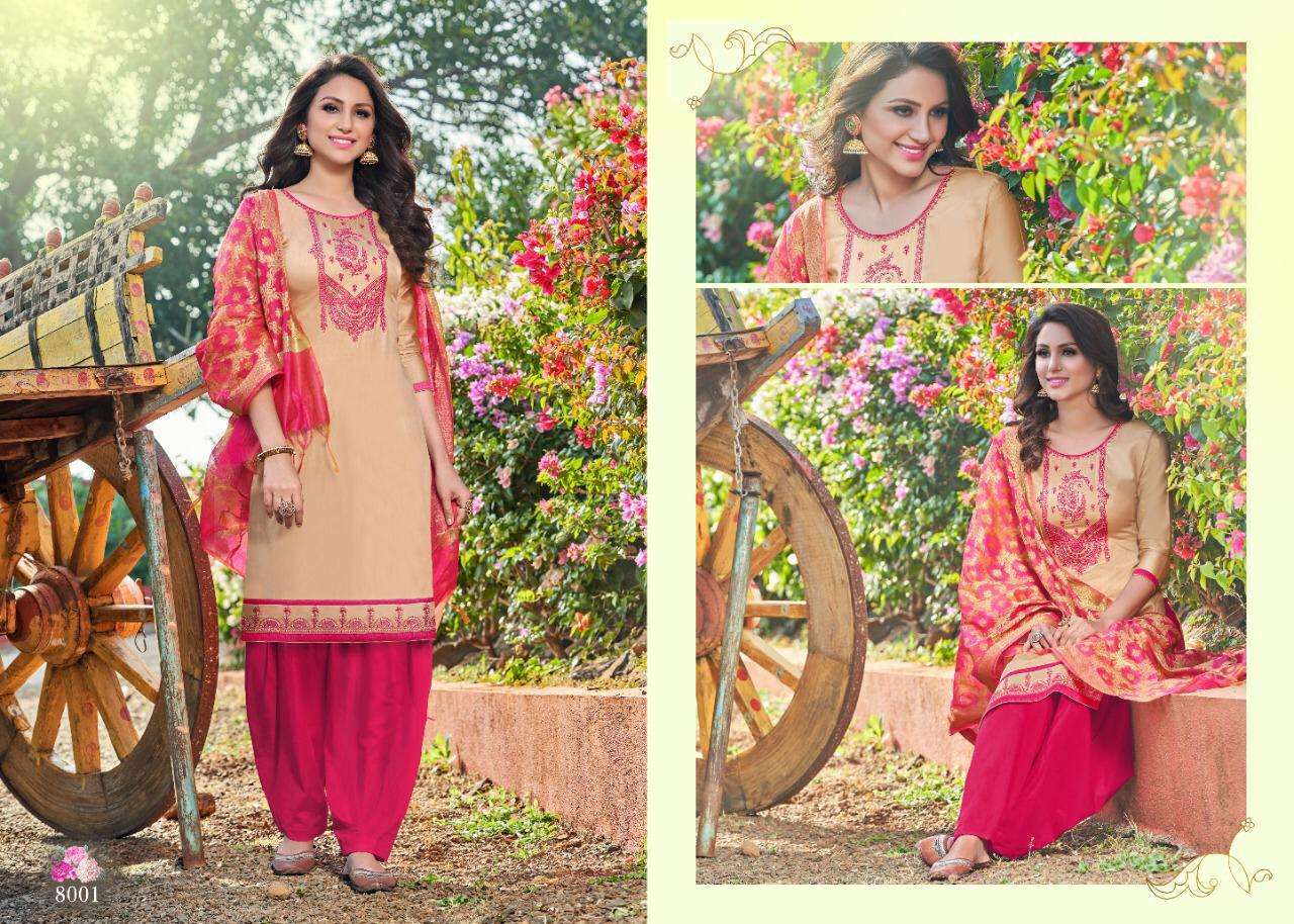 MENKA BY UTSAV SUITS 8001 TO 8008 SERIES BEAUTIFUL COLORFUL STYLISH PRETTY PARTY WEAR CASUAL WEAR OCCASIONAL WEAR JAM COTTON PRINTED EMBROIDERY DRESSES AT WHOLESALE PRICE