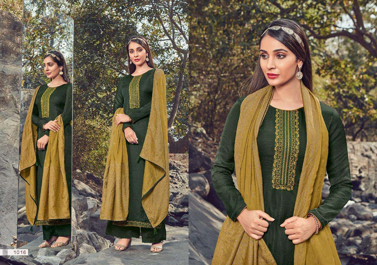 RANGEEN BY KASMEERA 1008 TO 1017 SERIES BEAUTIFUL COLORFUL STYLISH PRETTY PARTY WEAR CASUAL WEAR OCCASIONAL WEAR SILK SELF BUTTI EMBROIDERY DRESSES AT WHOLESALE PRICE