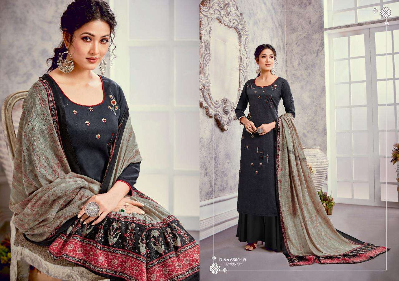 MAHEWISH BY HARIKS 65001-A TO 65004-B SERIES BEAUTIFUL SUITS STYLISH FANCY COLORFUL PARTY WEAR & OCCASIONAL WEAR PURE JAM SILK WITH EMBROIDERY DRESSES AT WHOLESALE PRICE