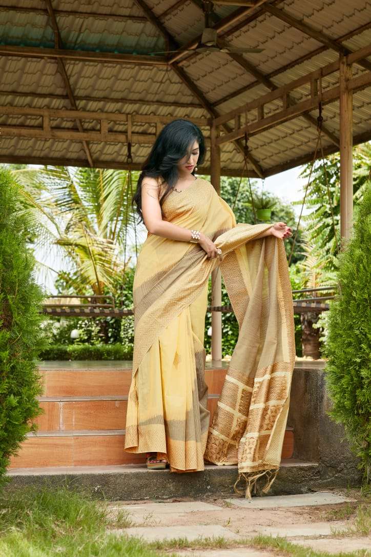 Paridhan Silk By Raj Yog 01 To 06 Series Indian Traditional Wear Collection Beautiful Stylish Fancy Colorful Party Wear & Occasional Wear Pure Linen Silk Printed Sarees At Wholesale Price