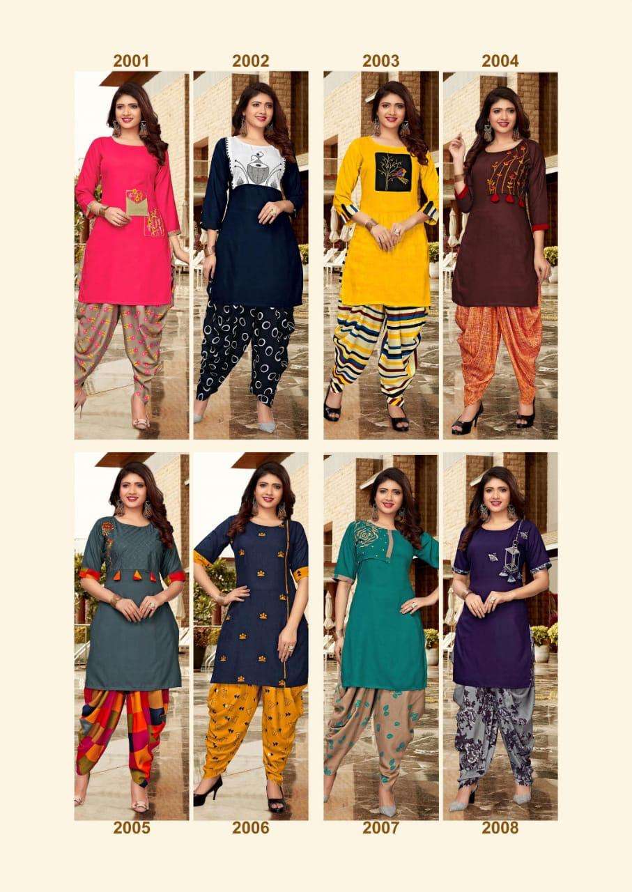 LAVISHA BY Z BLACK 2001 TO 2008 SERIES BEAUTIFUL STYLISH COLORFUL FANCY PARTY WEAR & ETHNIC WEAR & READY TO WEAR RAYON EMBROIDERED KURTIS WITH BOTTOM AT WHOLESALE PRICE