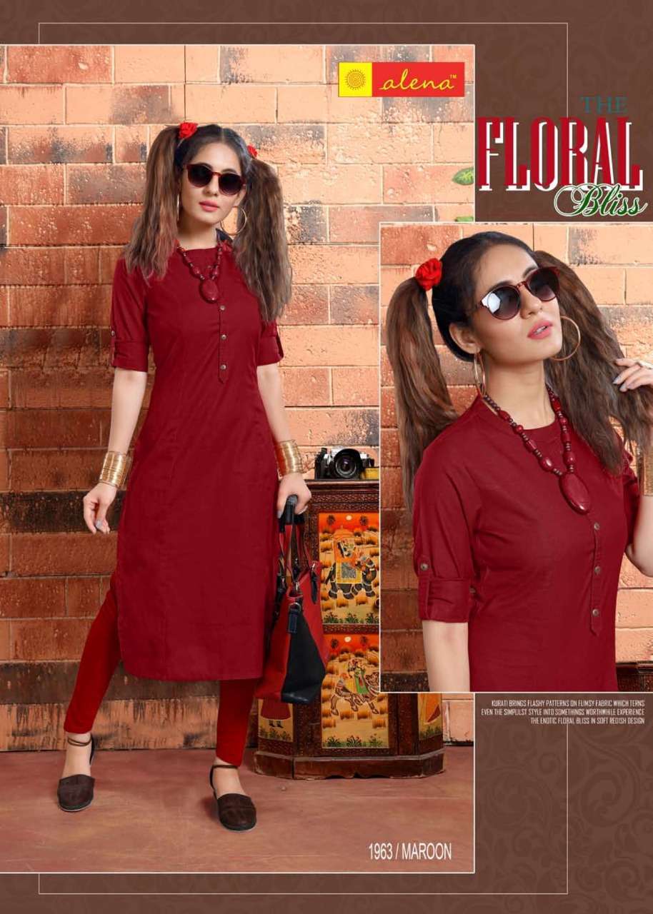 COCKTAIL BY ALENA 01 TO 10 SERIES BEAUTIFUL STYLISH FANCY COLORFUL CASUAL WEAR & ETHNIC WEAR COTTON FLEX KURTIS AT WHOLESALE PRICE