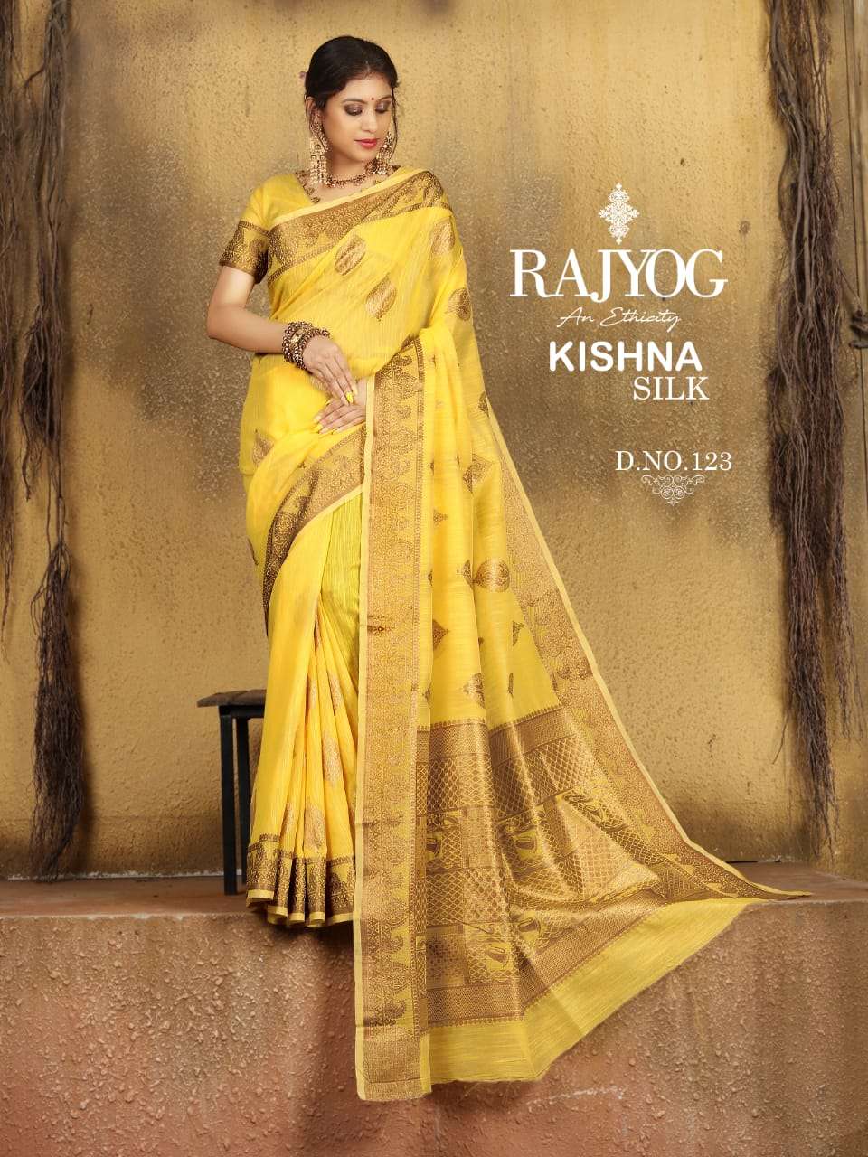 KISHNA SILK BY RAJ YOG 120 TO 125 SERIES INDIAN TRADITIONAL WEAR COLLECTION BEAUTIFUL STYLISH FANCY COLORFUL PARTY WEAR & OCCASIONAL WEAR SOFT COTTON WEAVING PRINTED SAREES AT WHOLESALE PRICE