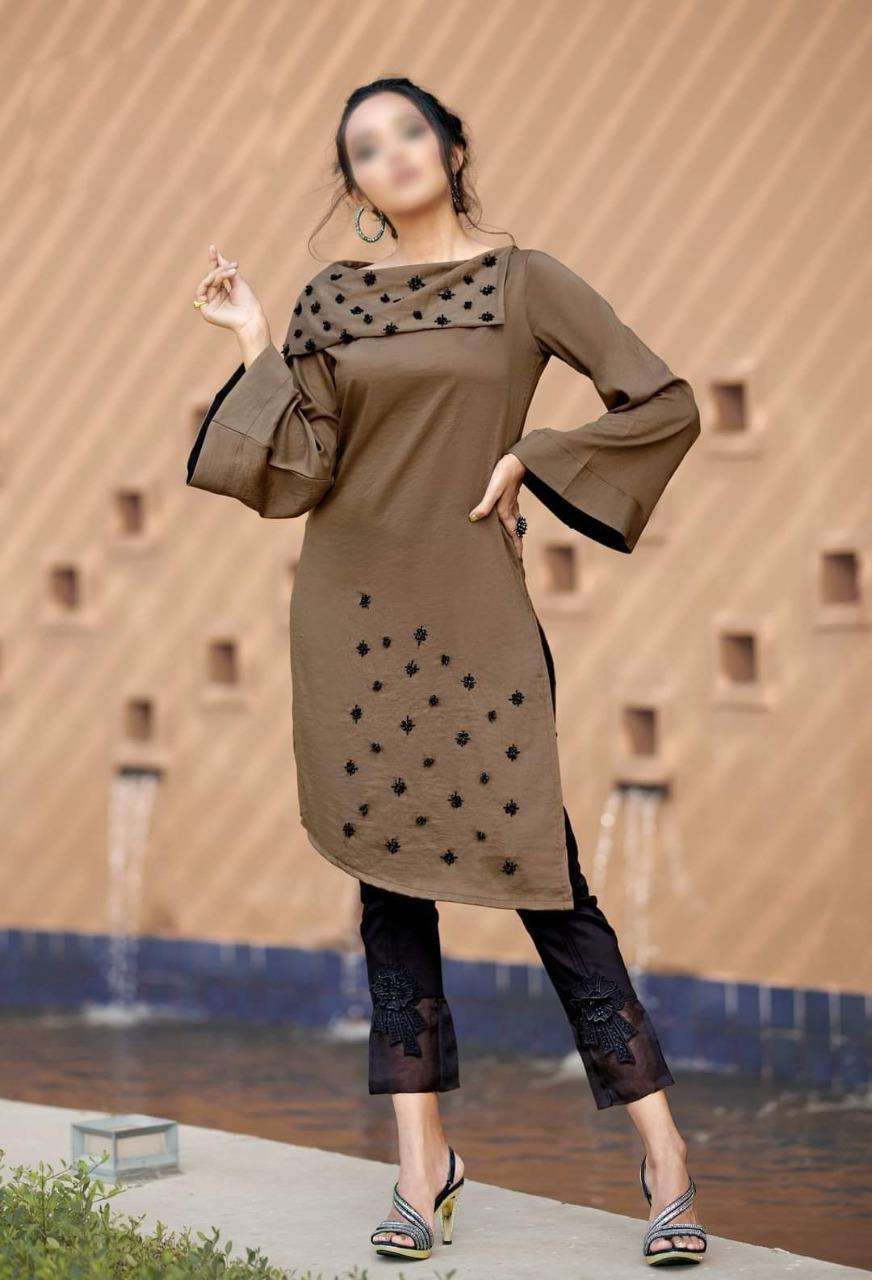 MUSHQ BY HIBA FASHION 101 TO 103 SERIES STYLISH FANCY BEAUTIFUL COLORFUL CASUAL WEAR & ETHNIC WEAR PURE GEORGETTE KURTIS WITH BOTTOM AT WHOLESALE PRICE