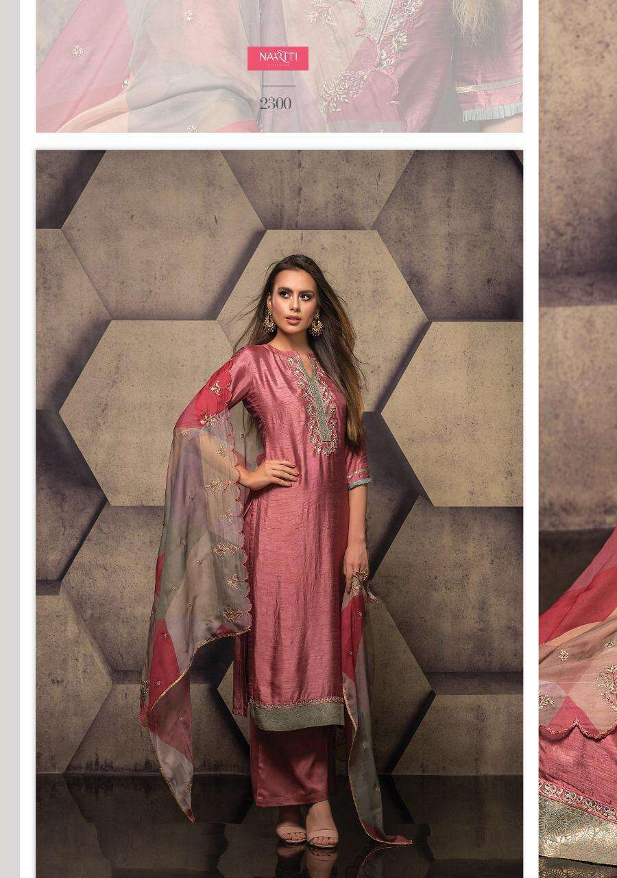 SUMONA BY NAARITI 2300 TO 2306 SERIES BEAUTIFUL STYLISH SUITS FANCY COLORFUL CASUAL WEAR & ETHNIC WEAR & READY TO WEAR DYED SILK WITH EMBROIDERY DRESSES AT WHOLESALE PRICE