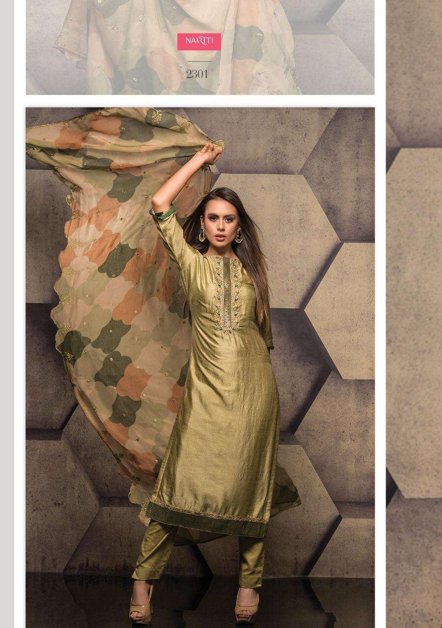 SUMONA BY NAARITI 2300 TO 2306 SERIES BEAUTIFUL STYLISH SUITS FANCY COLORFUL CASUAL WEAR & ETHNIC WEAR & READY TO WEAR DYED SILK WITH EMBROIDERY DRESSES AT WHOLESALE PRICE