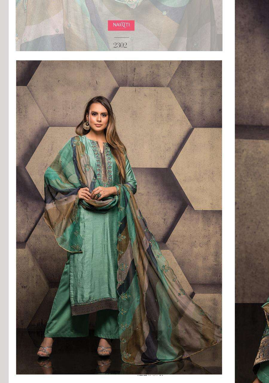 SUMONA BY NAARITI 2300 TO 2306 SERIES BEAUTIFUL STYLISH SUITS FANCY COLORFUL CASUAL WEAR & ETHNIC WEAR & READY TO WEAR DYED SILK WITH EMBROIDERY DRESSES AT WHOLESALE PRICE