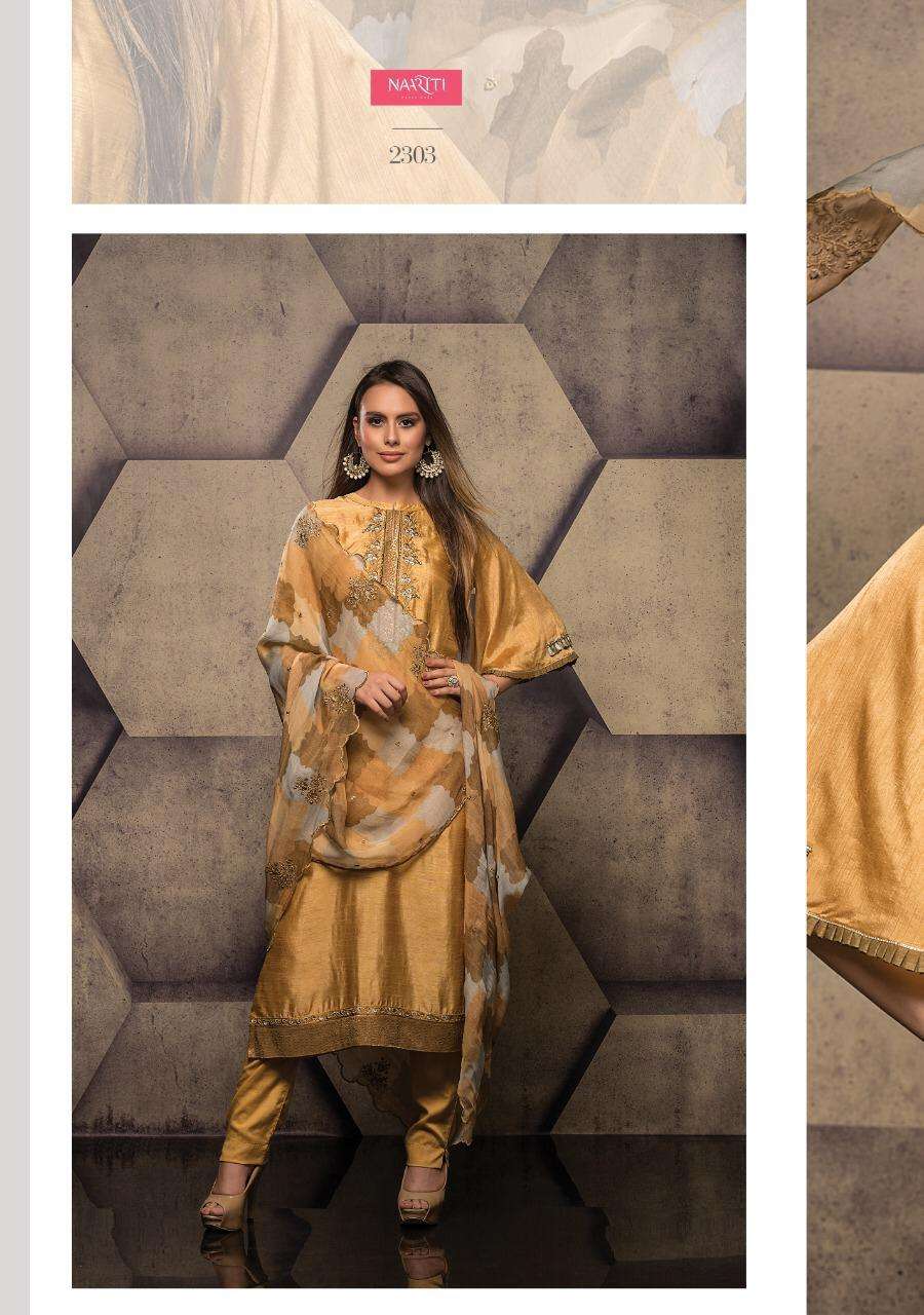 SUMONA BY NAARITI 2300 TO 2306 SERIES BEAUTIFUL STYLISH SUITS FANCY COLORFUL CASUAL WEAR & ETHNIC WEAR & READY TO WEAR DYED SILK WITH EMBROIDERY DRESSES AT WHOLESALE PRICE