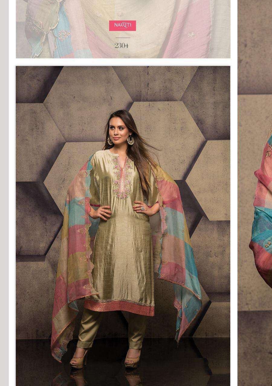 SUMONA BY NAARITI 2300 TO 2306 SERIES BEAUTIFUL STYLISH SUITS FANCY COLORFUL CASUAL WEAR & ETHNIC WEAR & READY TO WEAR DYED SILK WITH EMBROIDERY DRESSES AT WHOLESALE PRICE
